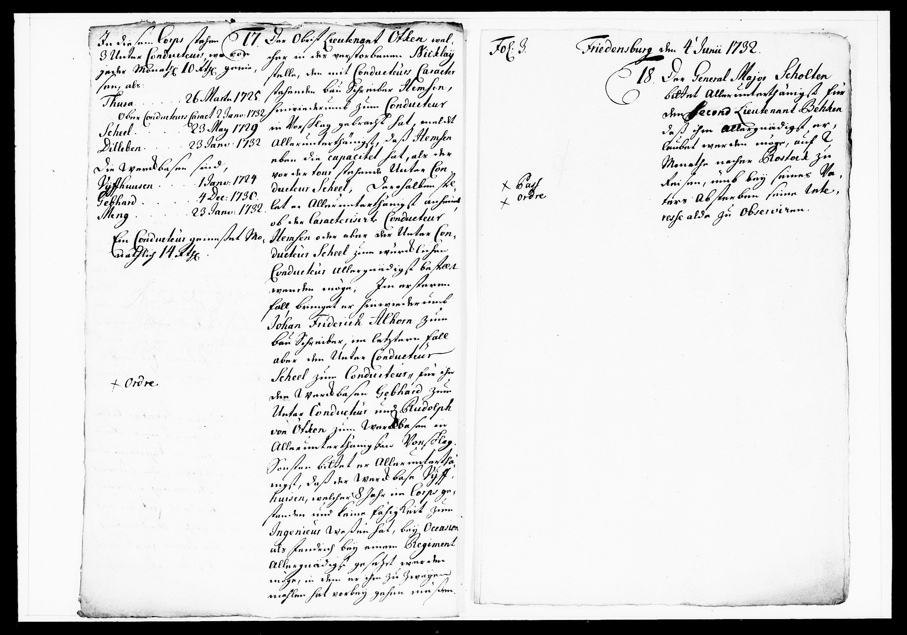 Krigskollegiet, Krigskancelliet, DRA/A-0006/-/1103-1107: Refererede sager, 1732, p. 153