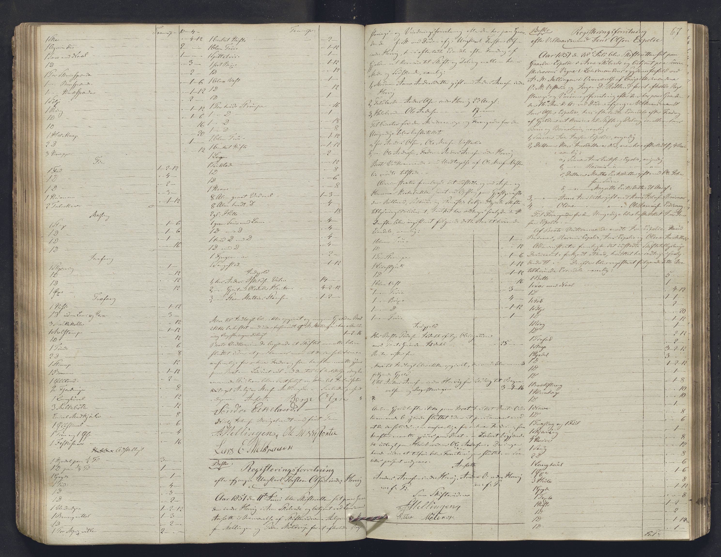 Nordhordland sorenskrivar, SAB/A-2901/1/H/Hb/L0004: Registreringsprotokollar, 1846-1852, p. 67