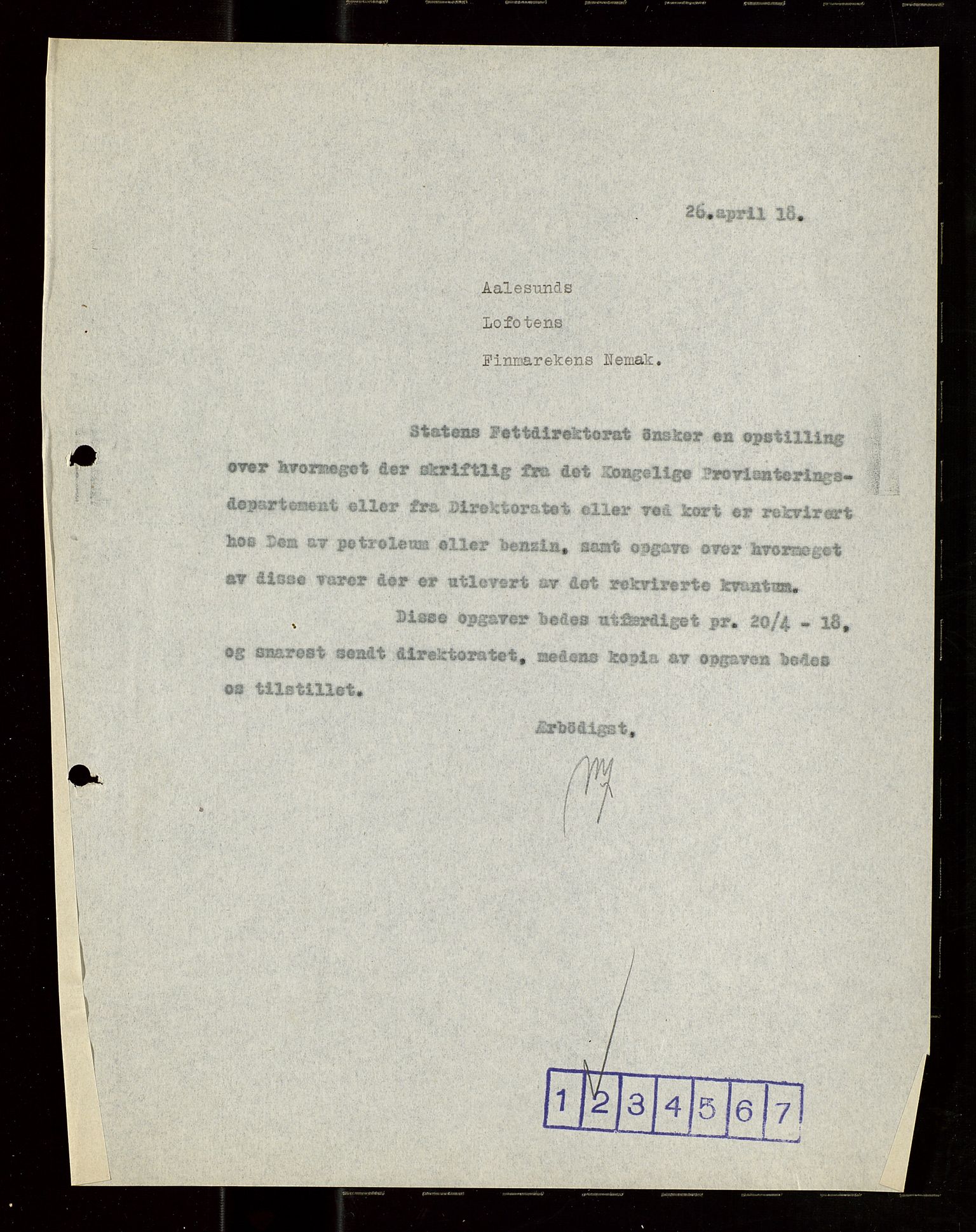 Pa 1521 - A/S Norske Shell, AV/SAST-A-101915/E/Ea/Eaa/L0021: Sjefskorrespondanse, 1918, p. 79