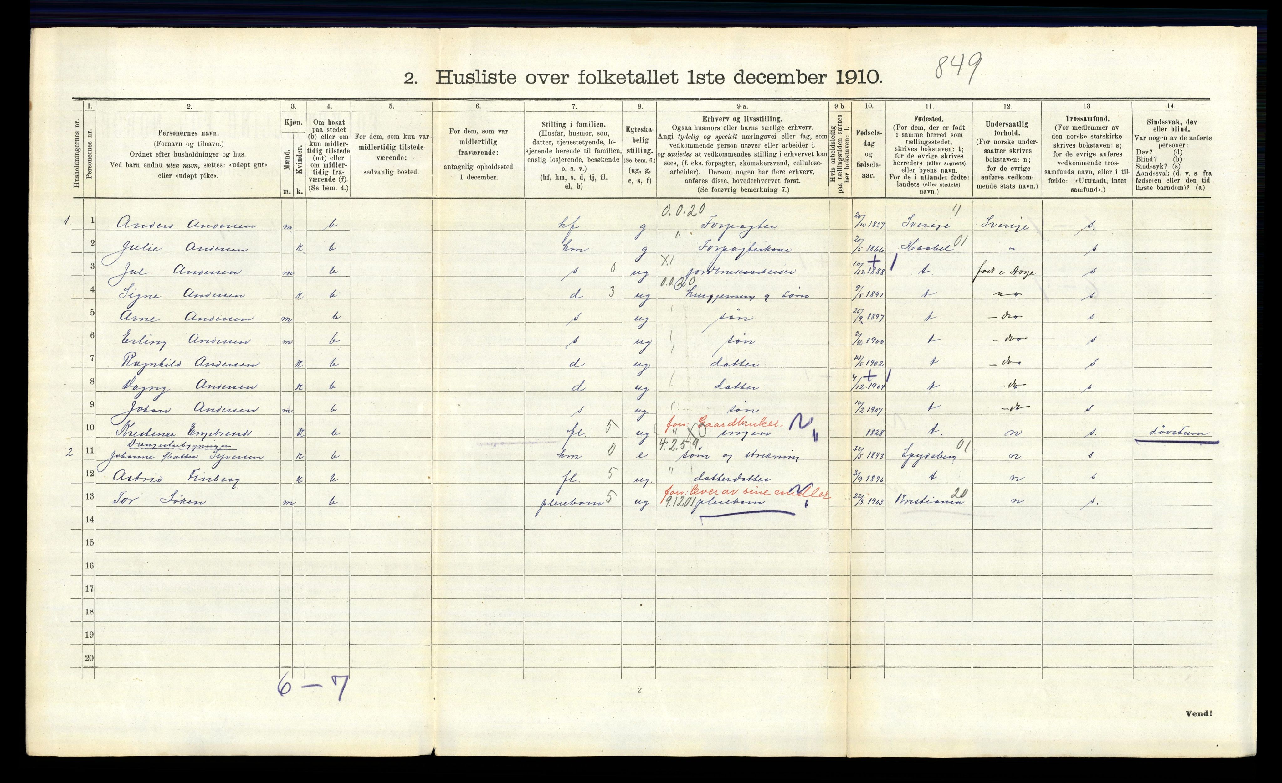 RA, 1910 census for Kråkstad, 1910, p. 334