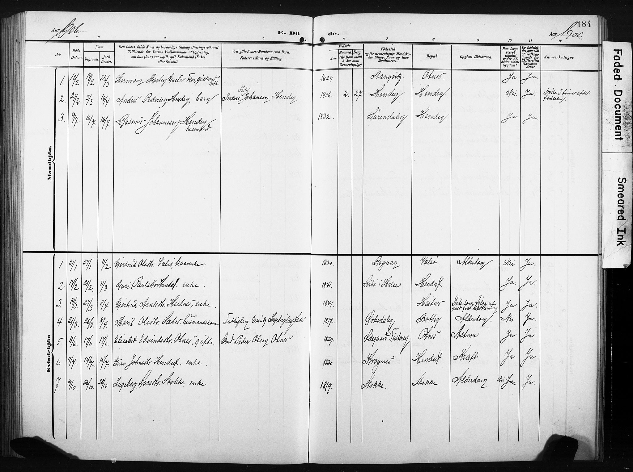 Ministerialprotokoller, klokkerbøker og fødselsregistre - Møre og Romsdal, AV/SAT-A-1454/580/L0927: Parish register (copy) no. 580C02, 1904-1932, p. 184