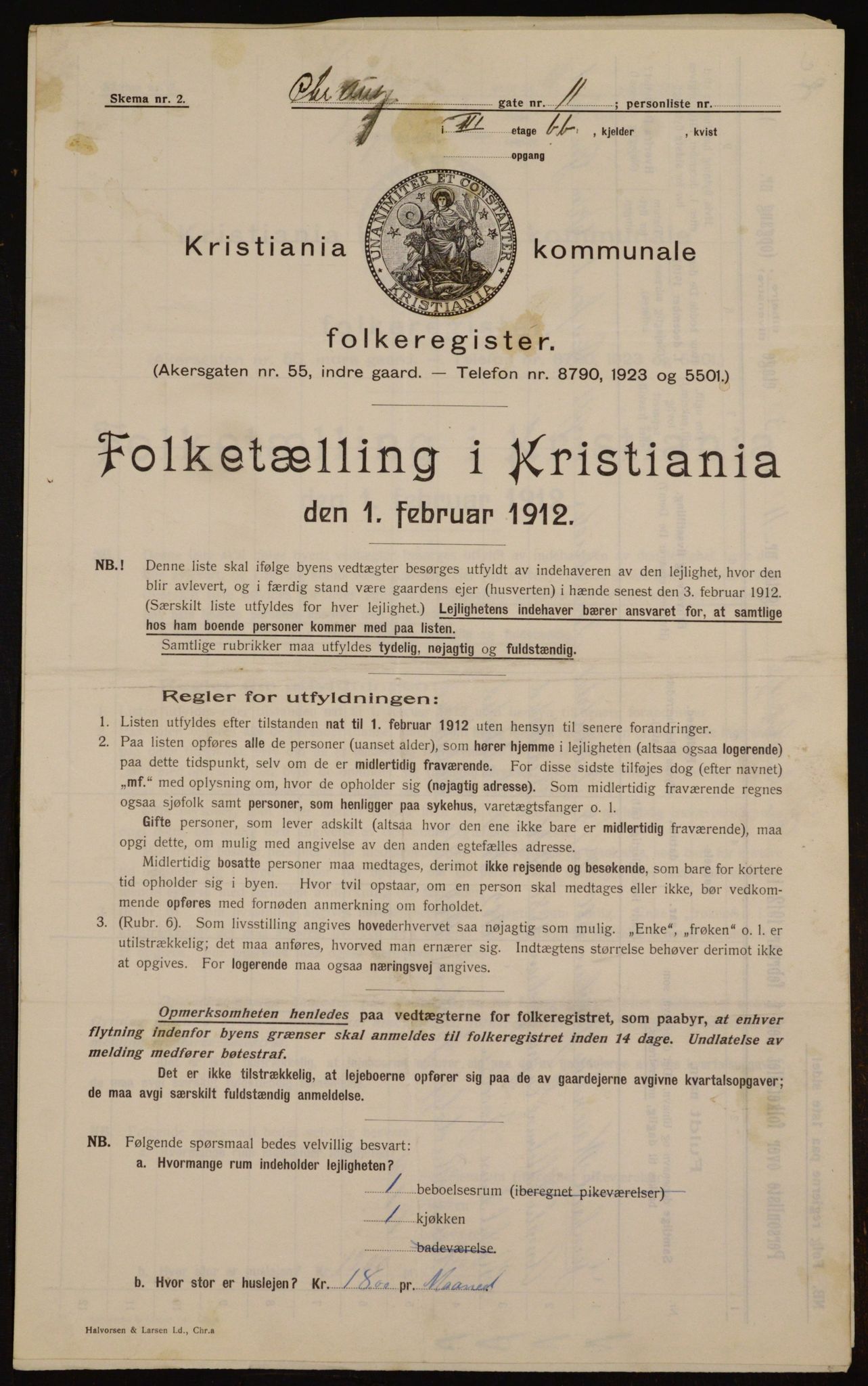 OBA, Municipal Census 1912 for Kristiania, 1912, p. 54286