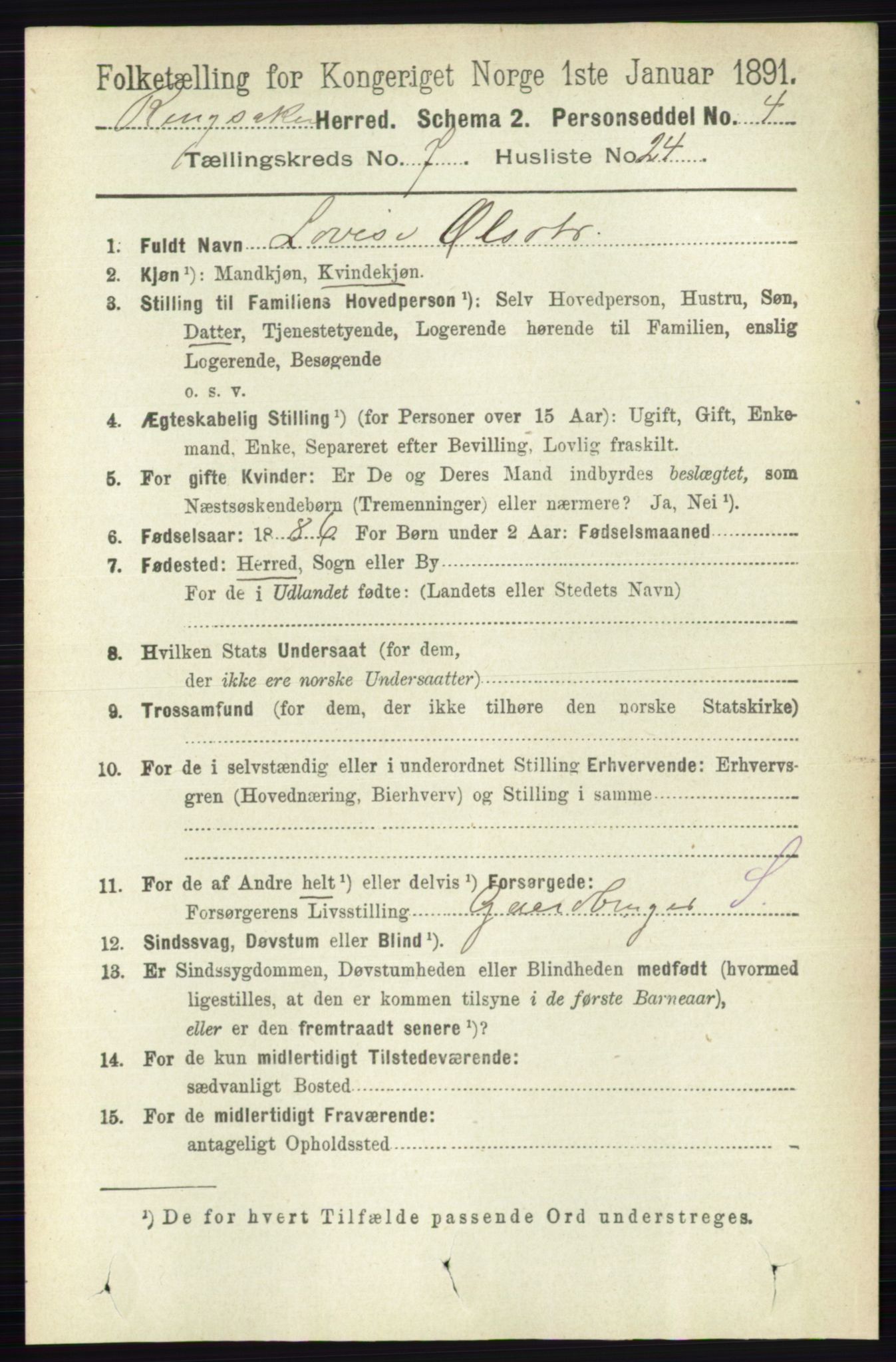 RA, 1891 census for 0412 Ringsaker, 1891, p. 4027