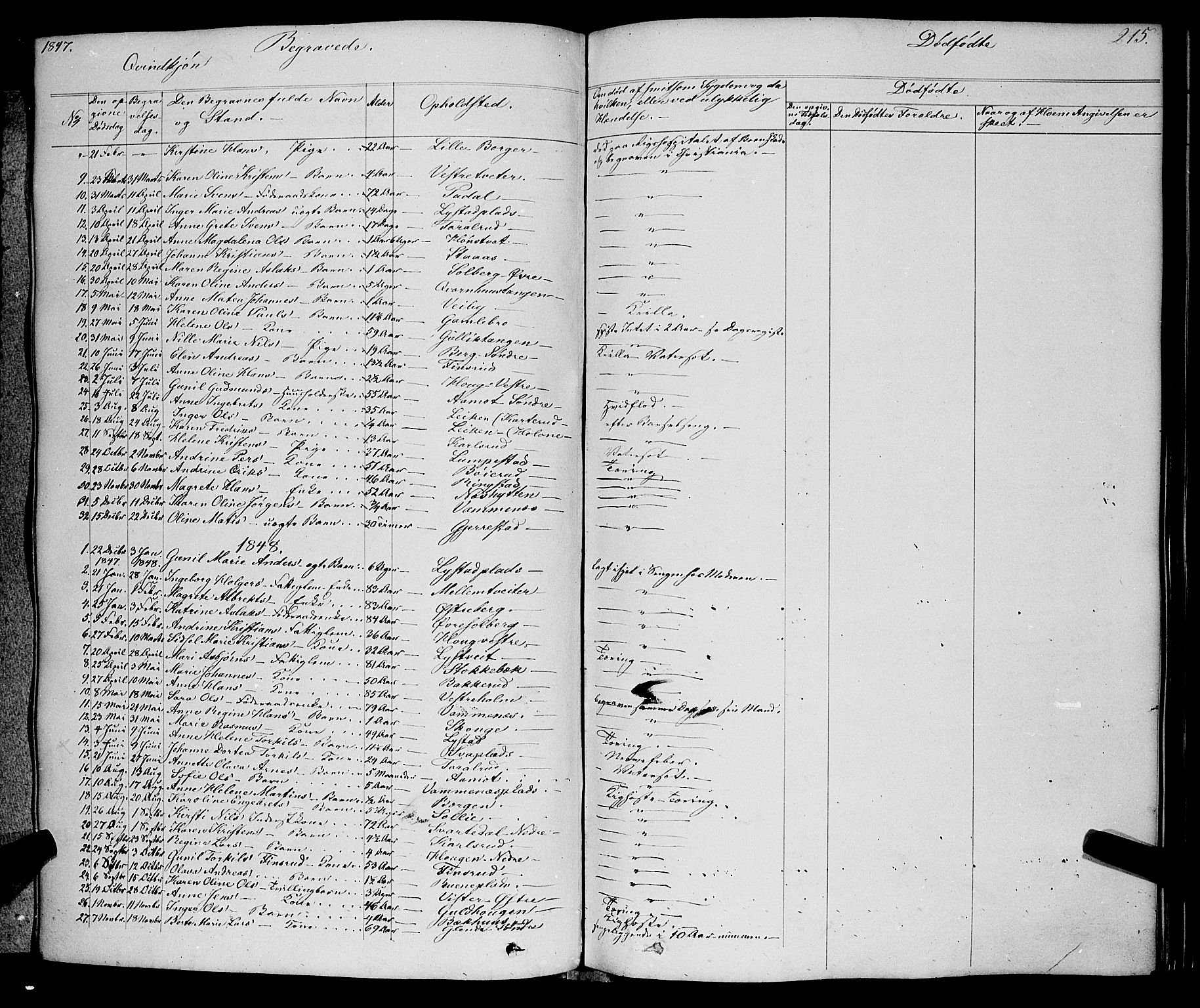 Skiptvet prestekontor Kirkebøker, SAO/A-20009/F/Fa/L0006: Parish register (official) no. 6, 1839-1860, p. 215
