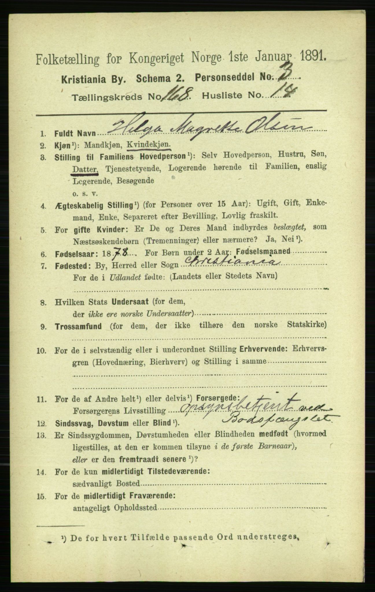 RA, 1891 census for 0301 Kristiania, 1891, p. 98391