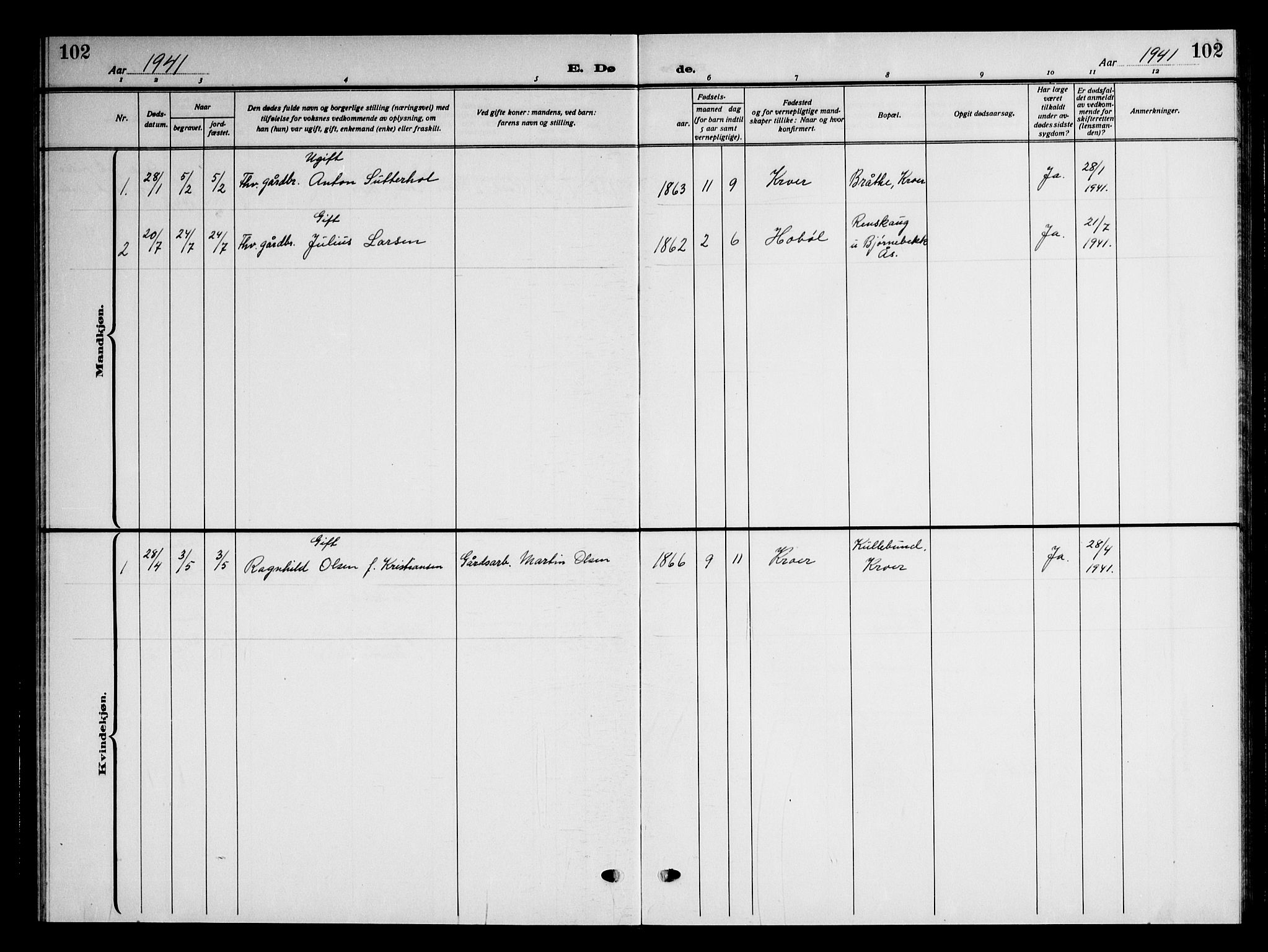 Ås prestekontor Kirkebøker, SAO/A-10894/G/Gc/L0002: Parish register (copy) no. III 2, 1925-1951, p. 102