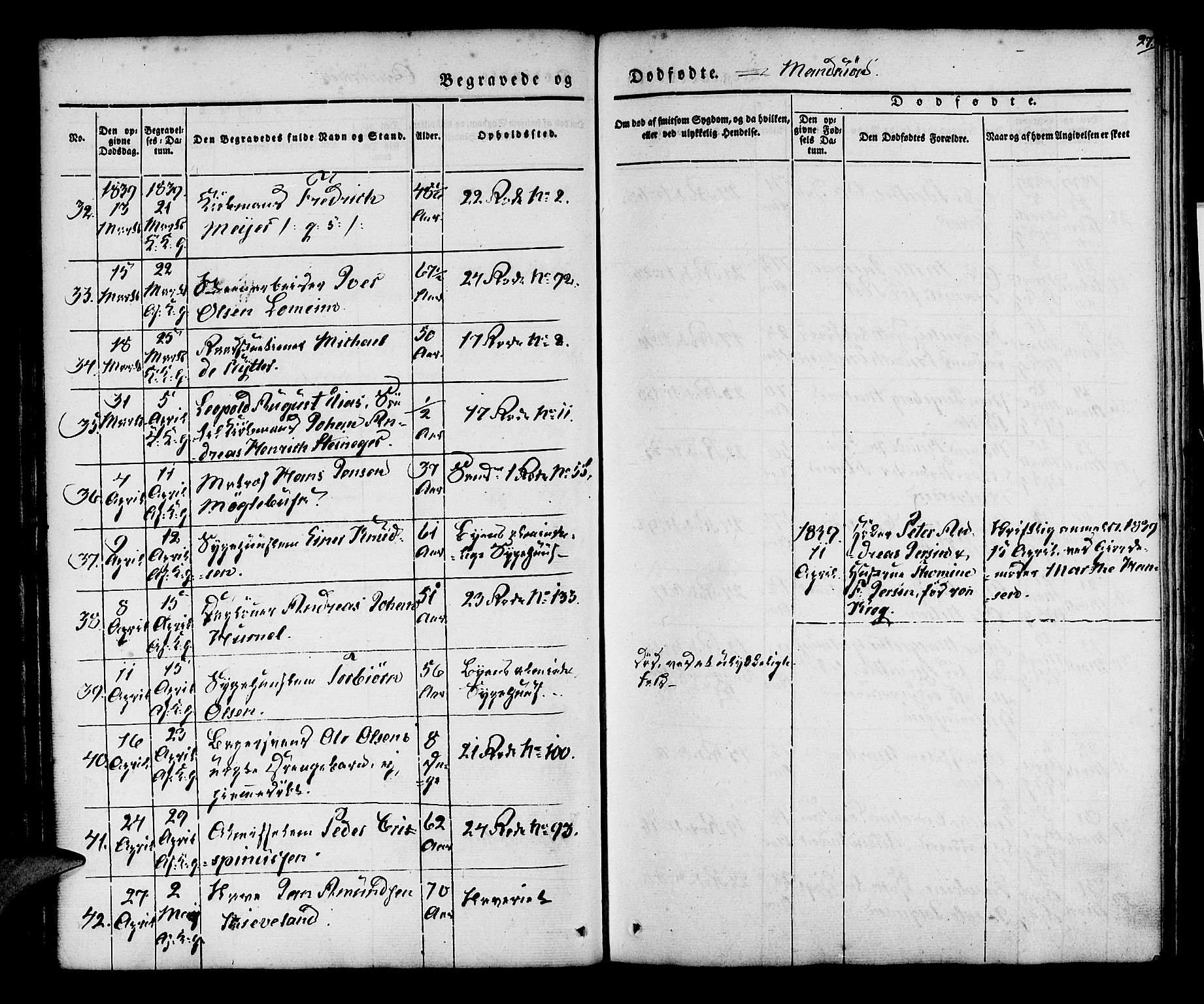 Korskirken sokneprestembete, AV/SAB-A-76101/H/Hab: Parish register (copy) no. E 1, 1837-1851, p. 27