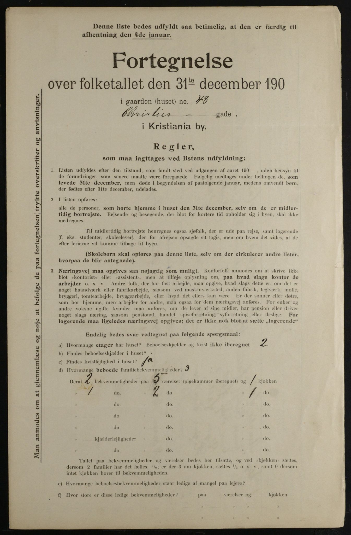 OBA, Municipal Census 1901 for Kristiania, 1901, p. 2078