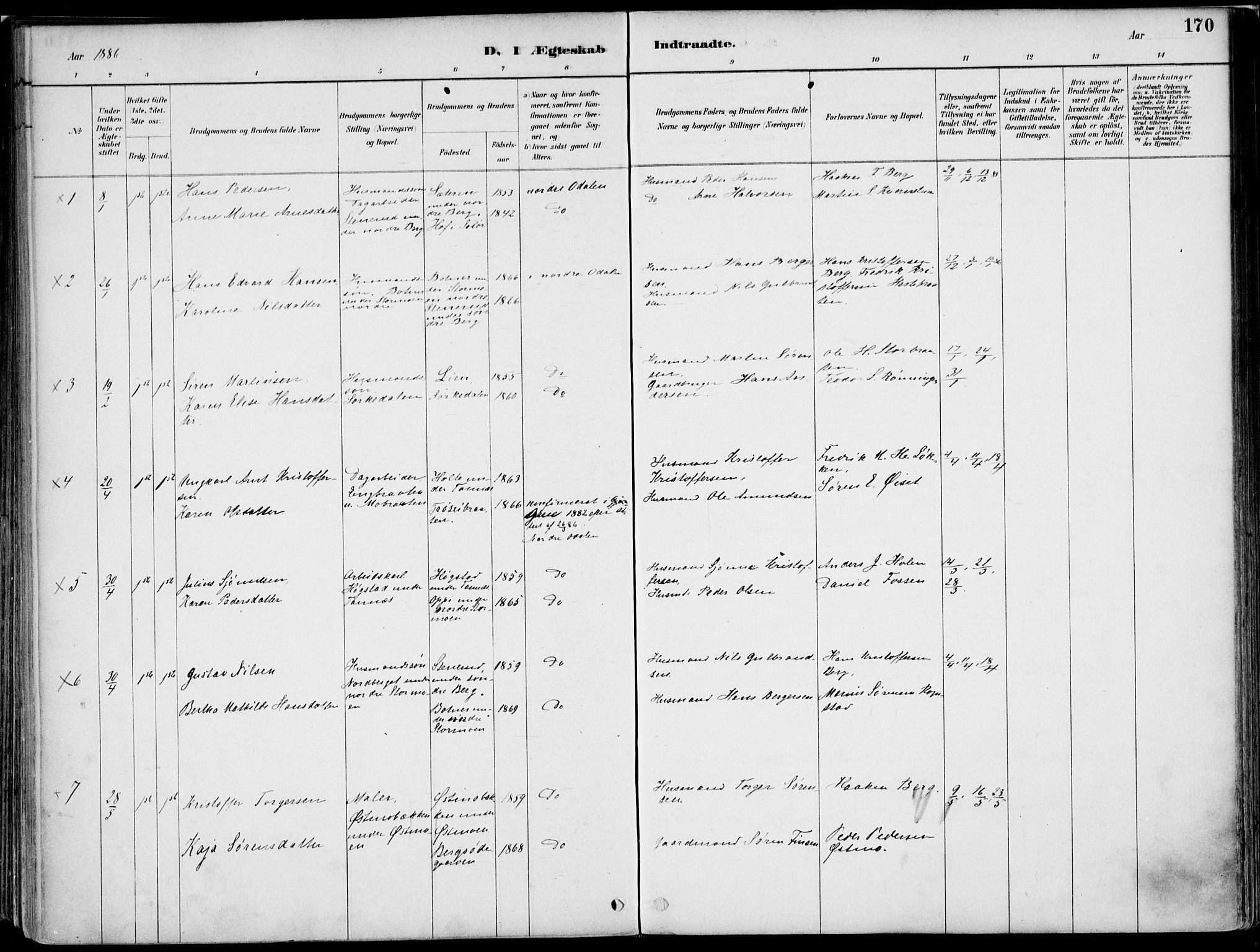 Nord-Odal prestekontor, AV/SAH-PREST-032/H/Ha/Haa/L0008: Parish register (official) no. 8, 1886-1901, p. 170