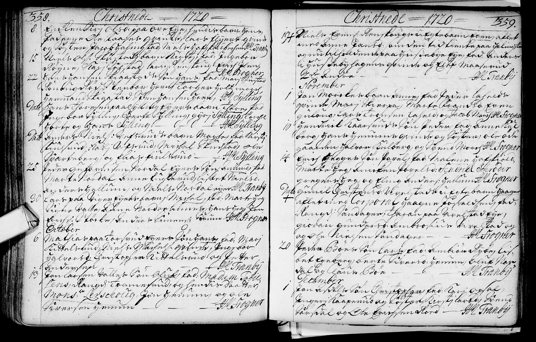 Lier kirkebøker, AV/SAKO-A-230/F/Fa/L0002: Parish register (official) no. I 2, 1701-1726, p. 358-359