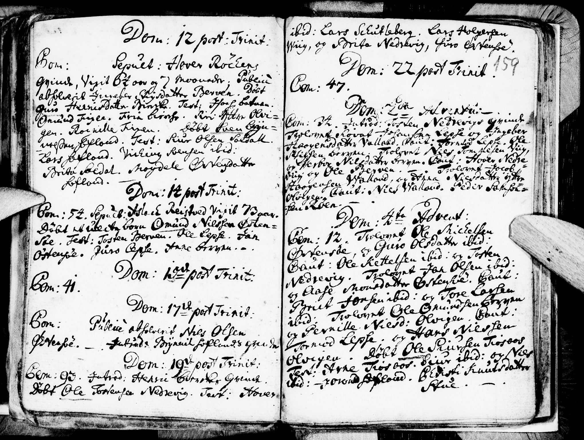 Kvam sokneprestembete, AV/SAB-A-76201/H/Haa: Parish register (official) no. A 1, 1690-1741, p. 159