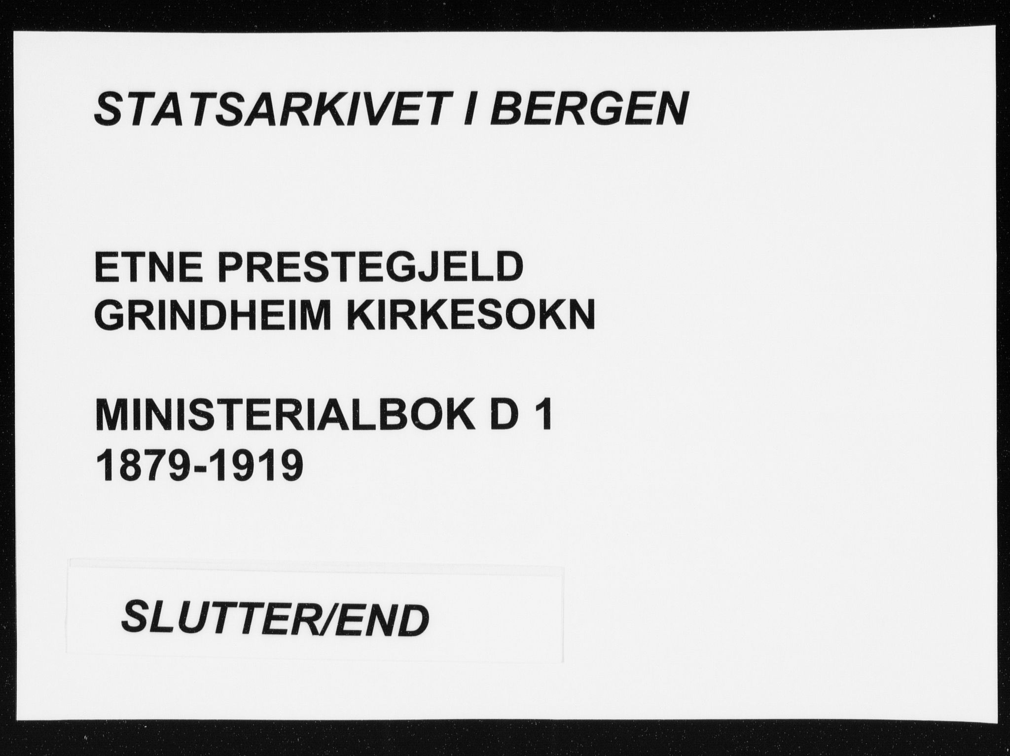 Etne sokneprestembete, AV/SAB-A-75001/H/Haa: Parish register (official) no. D  1, 1879-1919