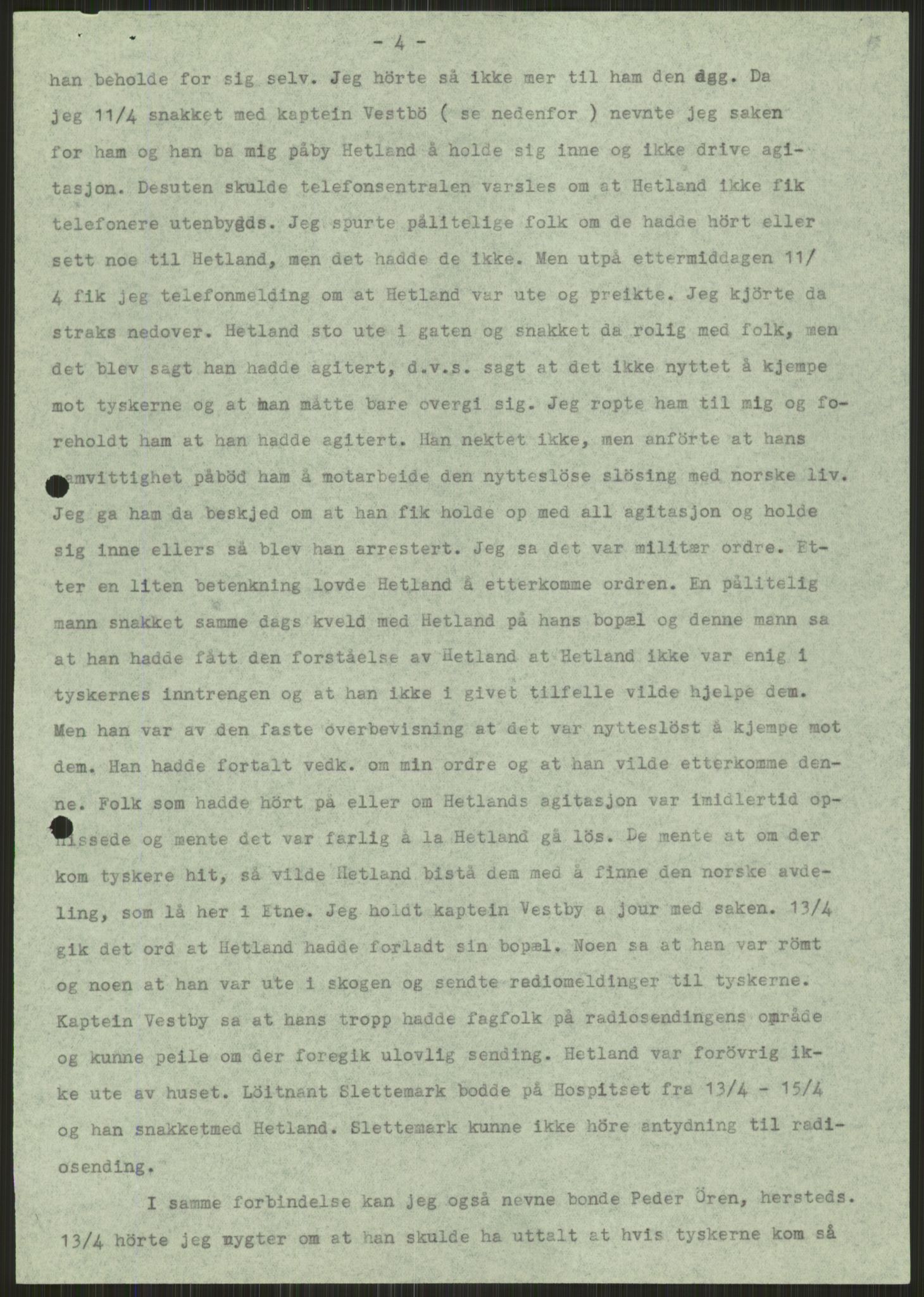 Forsvaret, Forsvarets krigshistoriske avdeling, AV/RA-RAFA-2017/Y/Ya/L0015: II-C-11-31 - Fylkesmenn.  Rapporter om krigsbegivenhetene 1940., 1940, p. 254