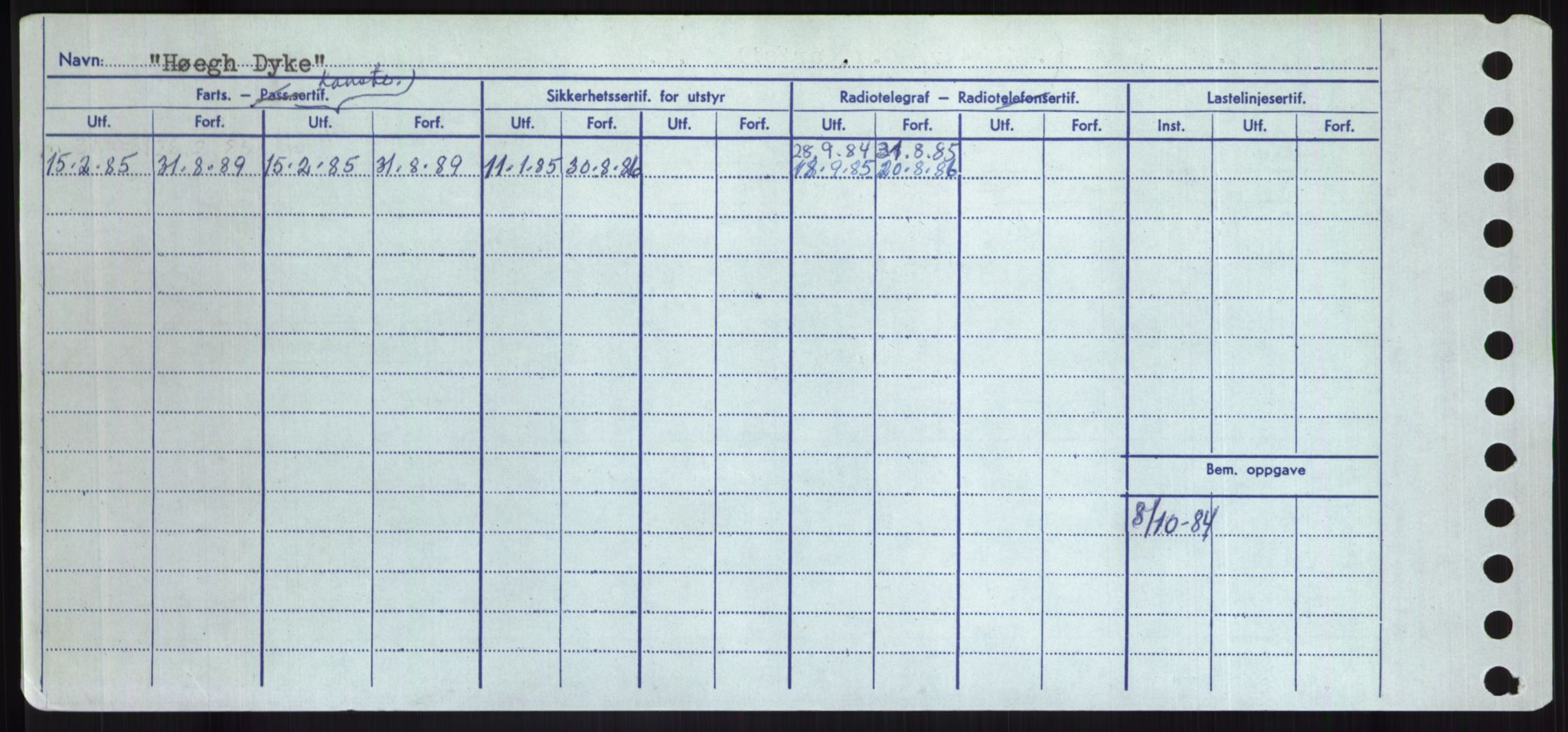 Sjøfartsdirektoratet med forløpere, Skipsmålingen, RA/S-1627/H/Hd/L0017: Fartøy, Holi-Hå, p. 306