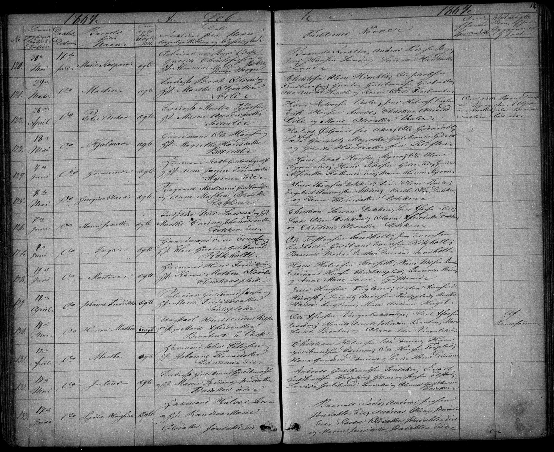 Eidsvoll prestekontor Kirkebøker, AV/SAO-A-10888/G/Ga/L0001: Parish register (copy) no. I 1, 1861-1866, p. 57