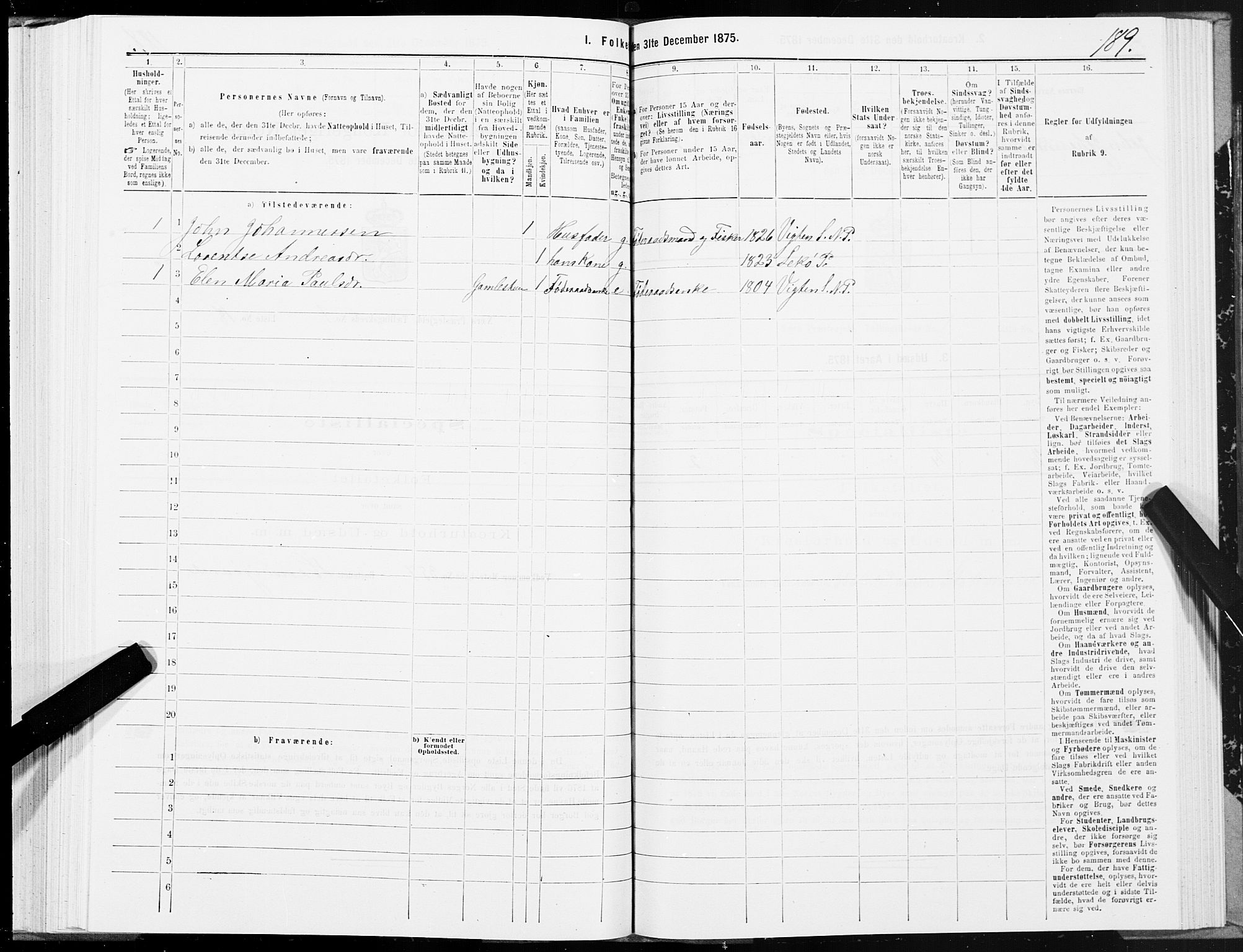 SAT, 1875 census for 1751P Nærøy, 1875, p. 3189