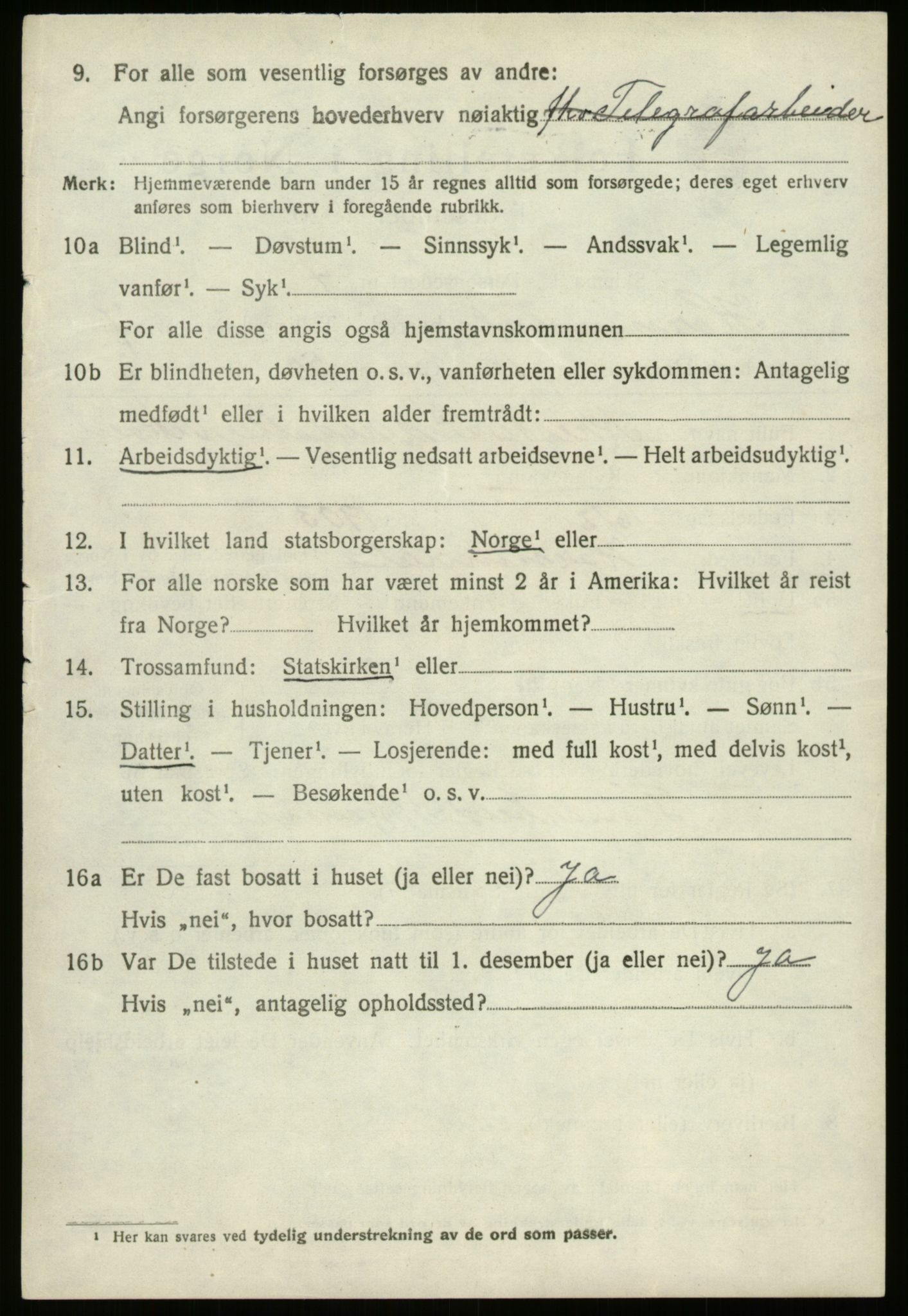 SAB, 1920 census for Hornindal, 1920, p. 3421