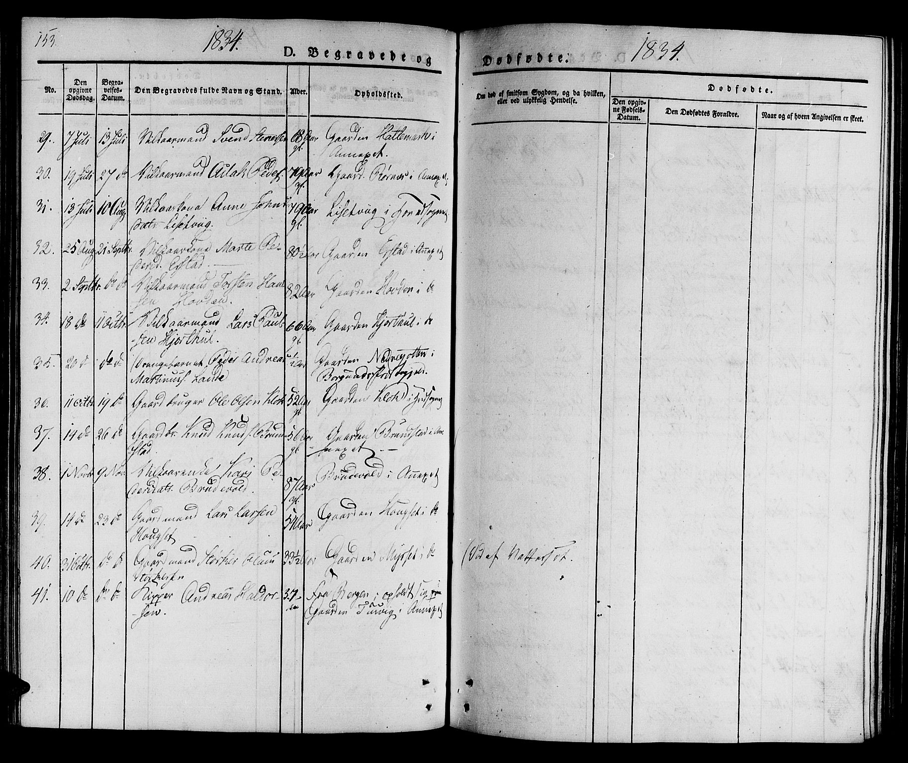 Ministerialprotokoller, klokkerbøker og fødselsregistre - Møre og Romsdal, AV/SAT-A-1454/522/L0311: Parish register (official) no. 522A06, 1832-1842, p. 153