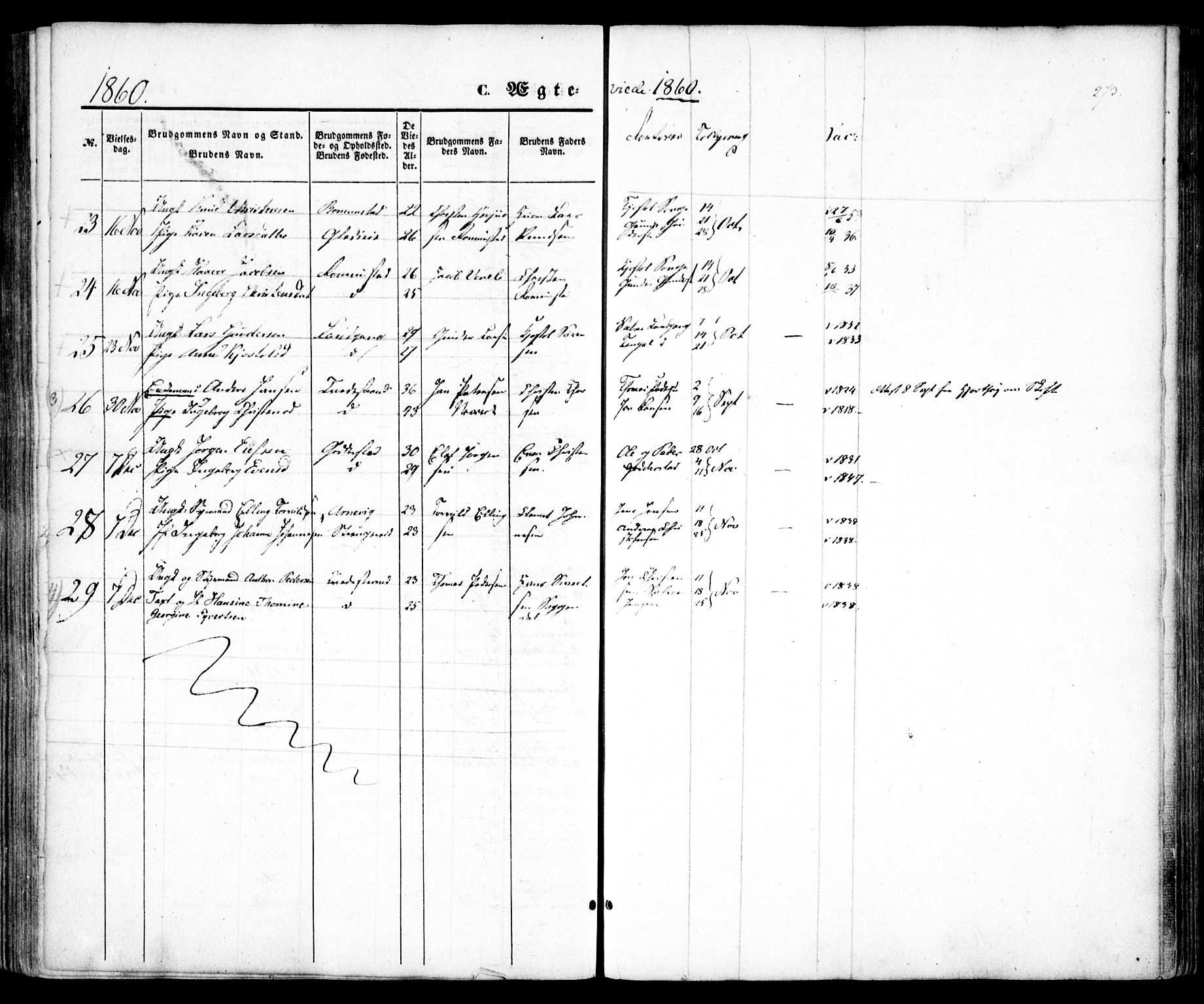 Holt sokneprestkontor, AV/SAK-1111-0021/F/Fa/L0008: Parish register (official) no. A 8, 1849-1860, p. 273