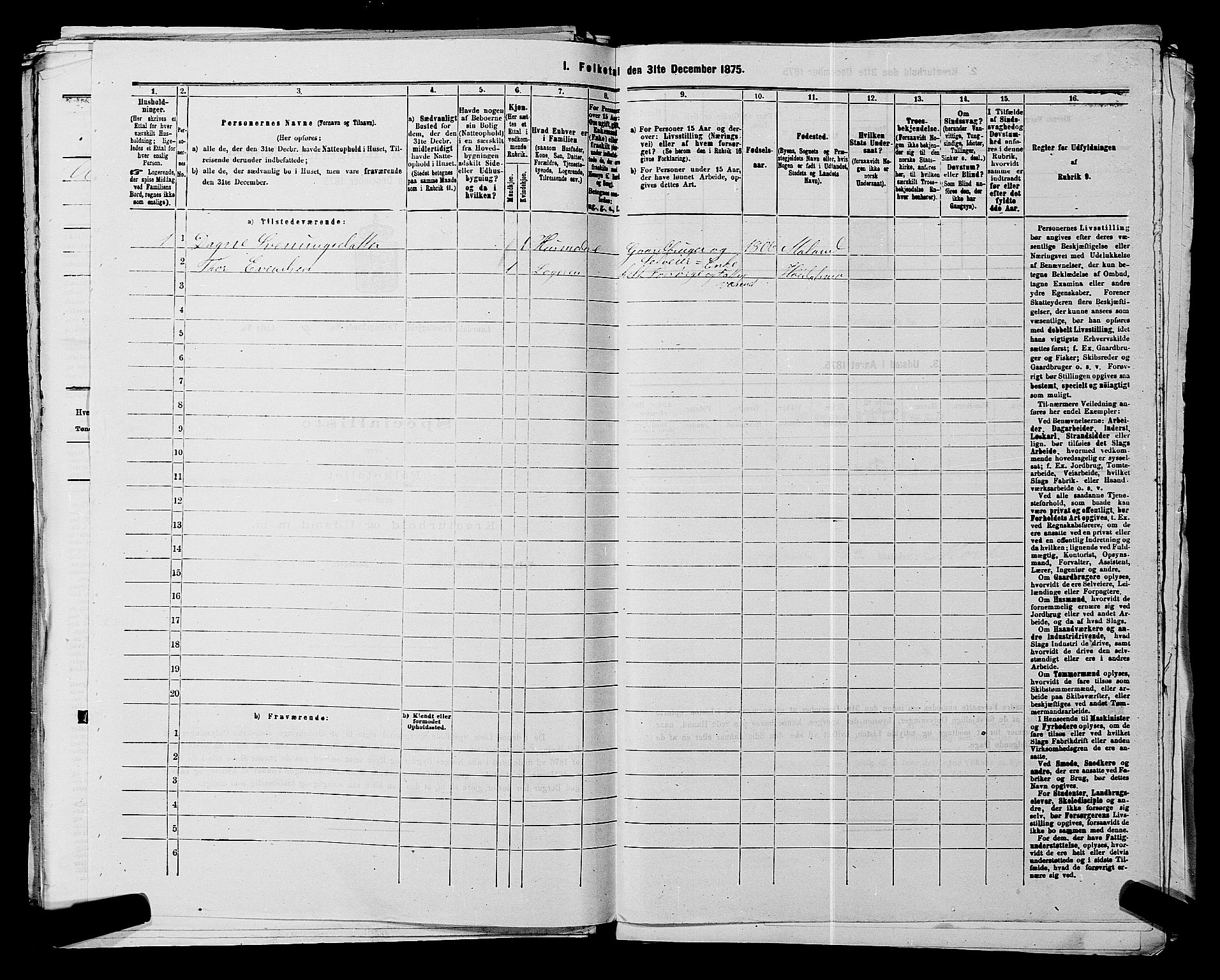 SAKO, 1875 census for 0833P Lårdal, 1875, p. 490