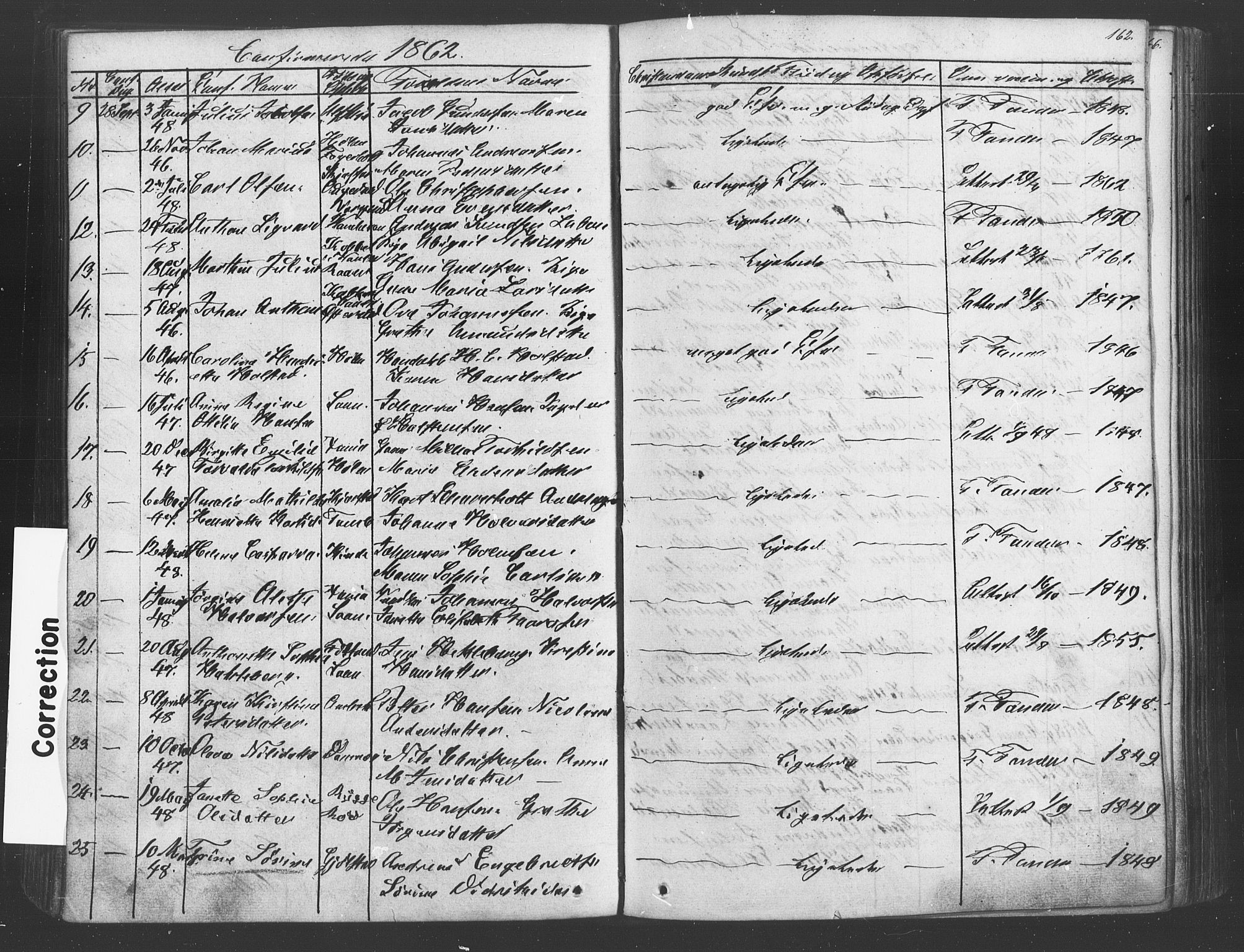 Vestby prestekontor Kirkebøker, AV/SAO-A-10893/F/Fa/L0007: Parish register (official) no. I 7, 1850-1862, p. 162