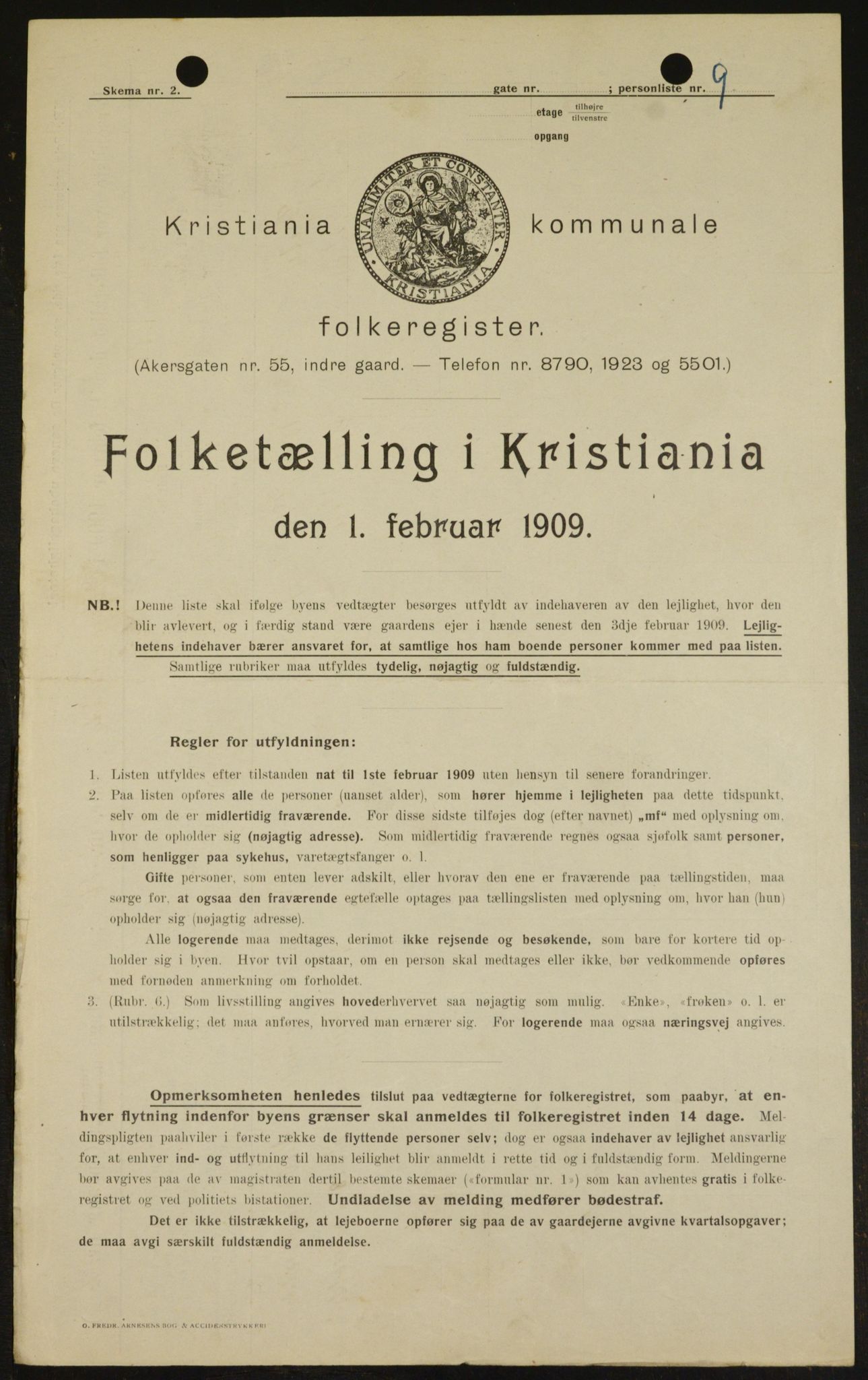 OBA, Municipal Census 1909 for Kristiania, 1909, p. 24586