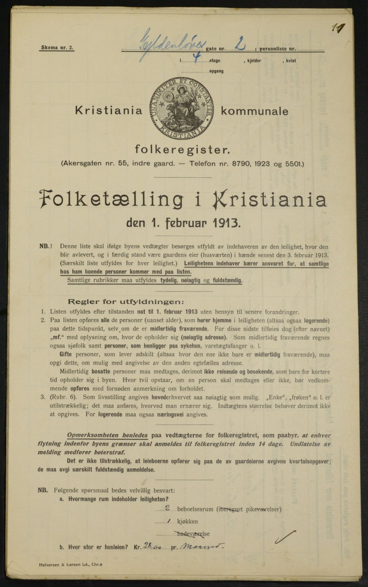 OBA, Municipal Census 1913 for Kristiania, 1913, p. 32525