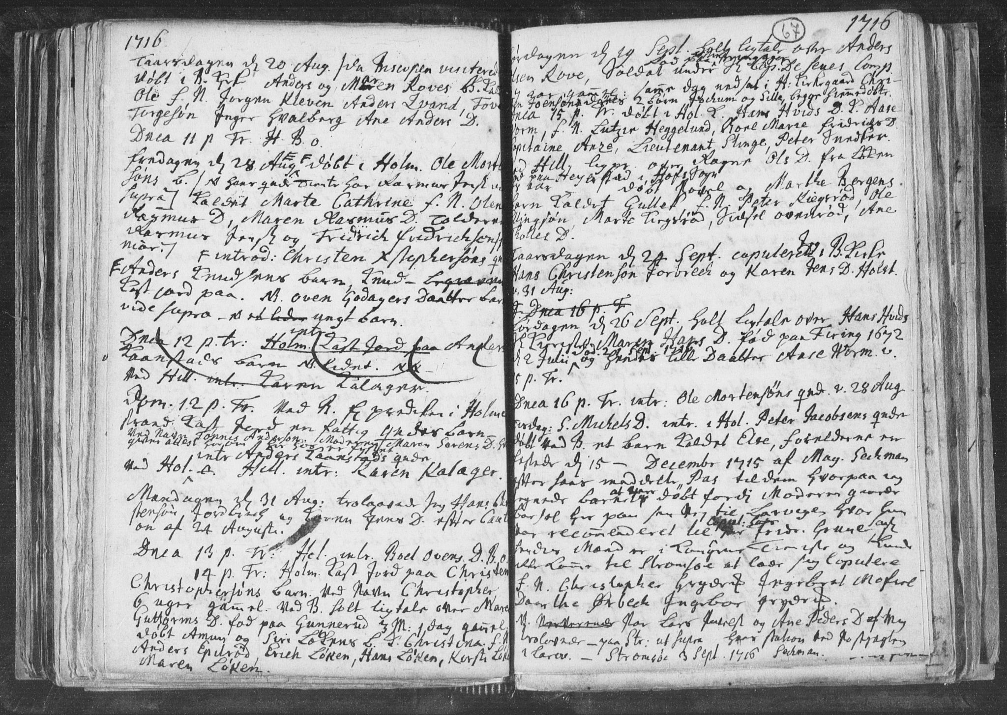 Botne kirkebøker, AV/SAKO-A-340/F/Fa/L0001b: Parish register (official) no. I 1B, 1707-1722, p. 67