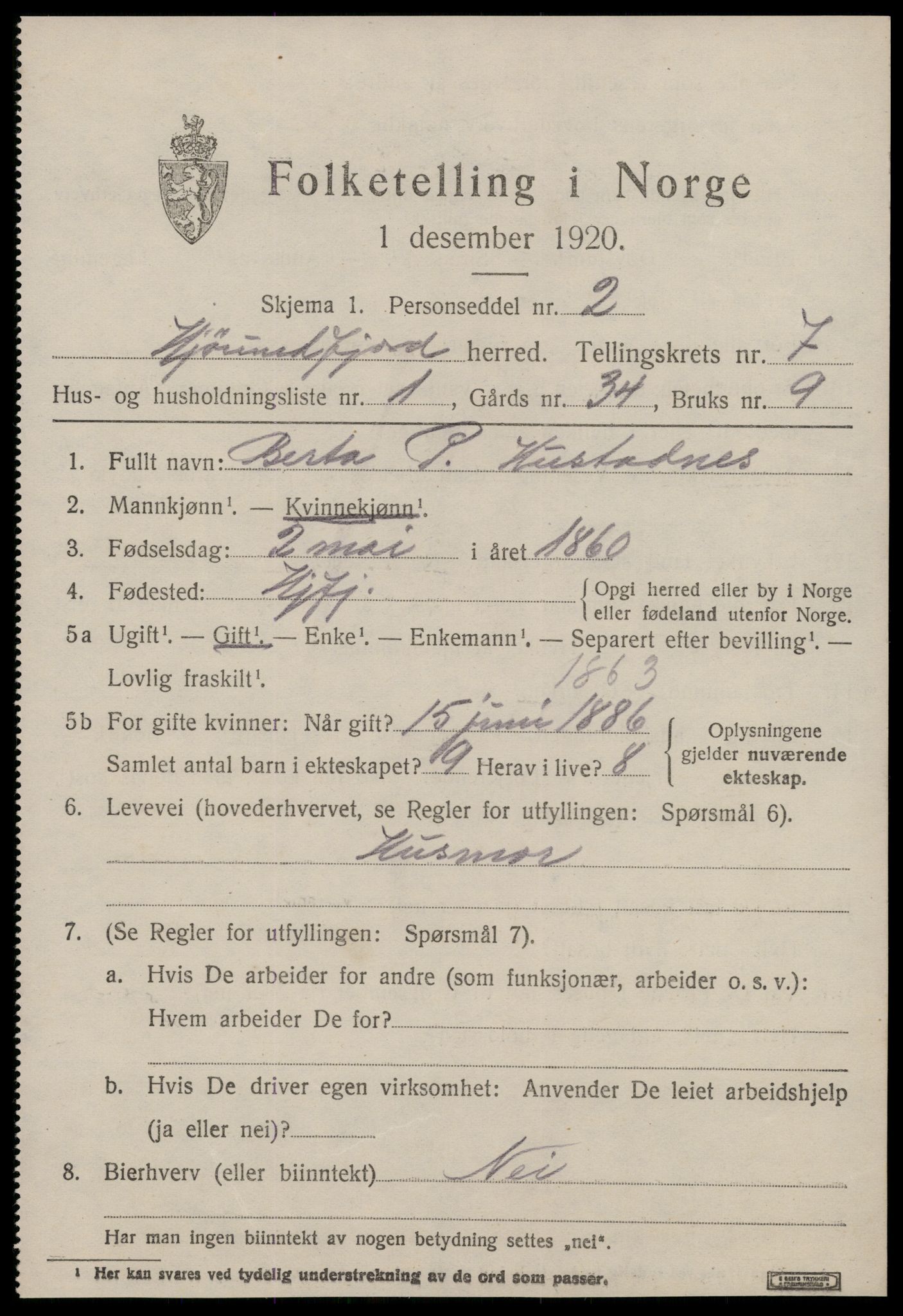 SAT, 1920 census for Hjørundfjord, 1920, p. 2415