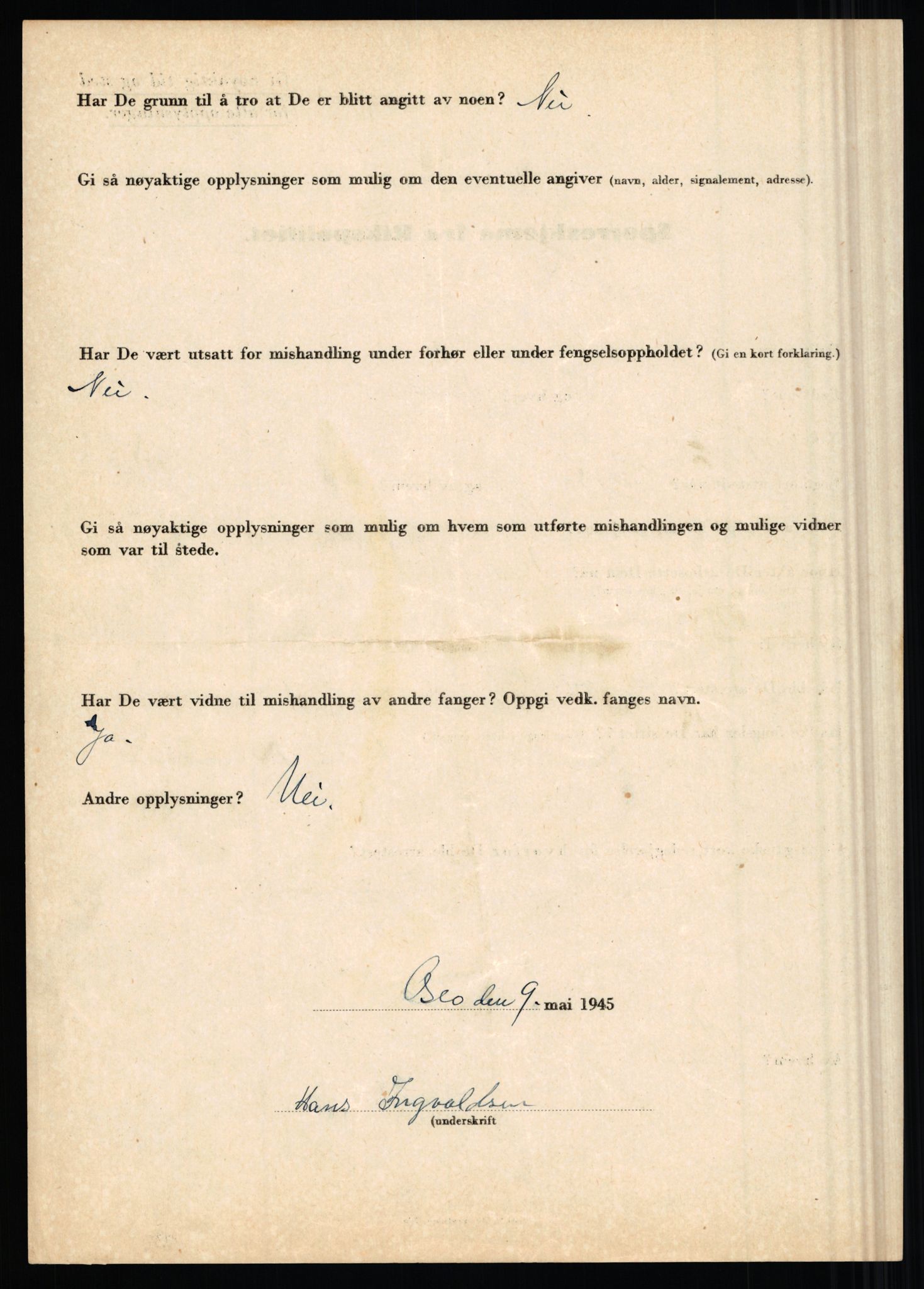 Rikspolitisjefen, AV/RA-S-1560/L/L0007: Heen, Erik C. - Iversen, Trygve, 1940-1945, p. 1166