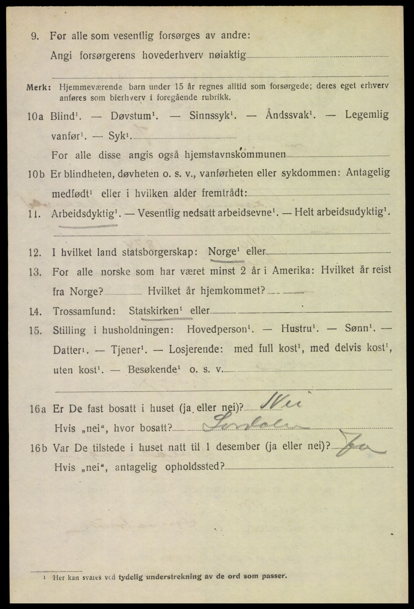 SAH, 1920 census for Trysil, 1920, p. 6206