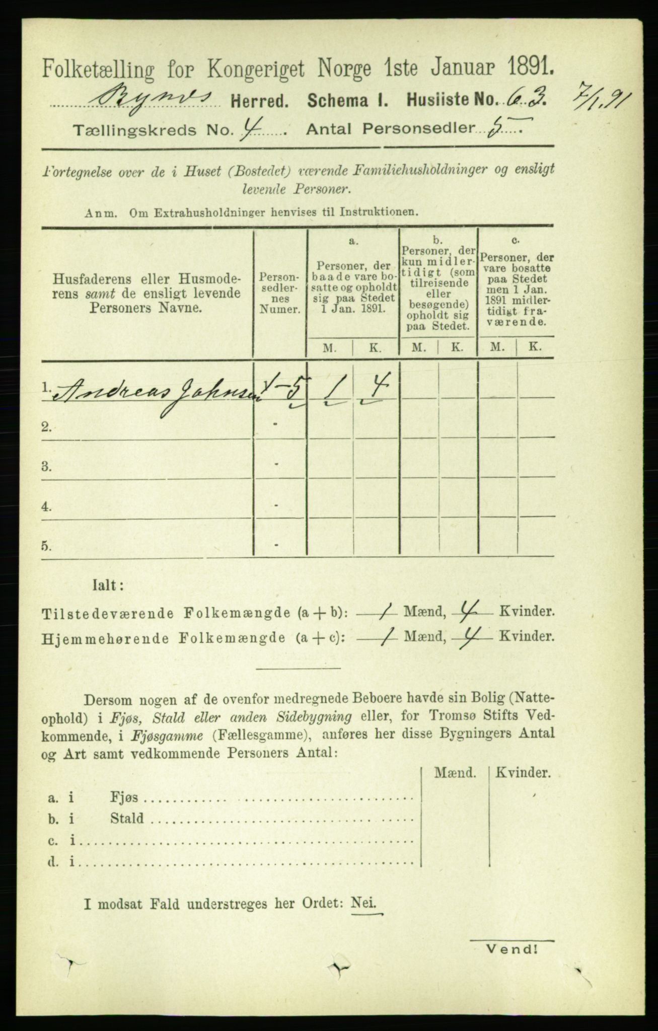 RA, 1891 census for 1655 Byneset, 1891, p. 1571