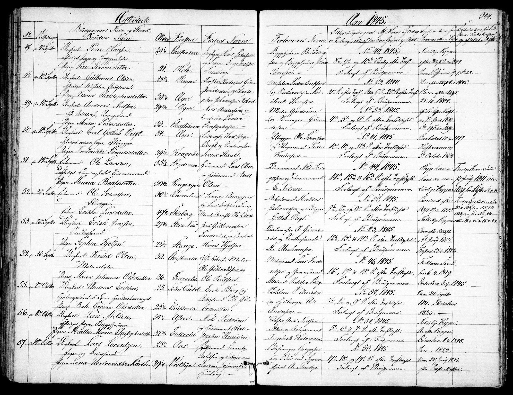 Garnisonsmenigheten Kirkebøker, AV/SAO-A-10846/F/Fa/L0008: Parish register (official) no. 8, 1842-1859, p. 344