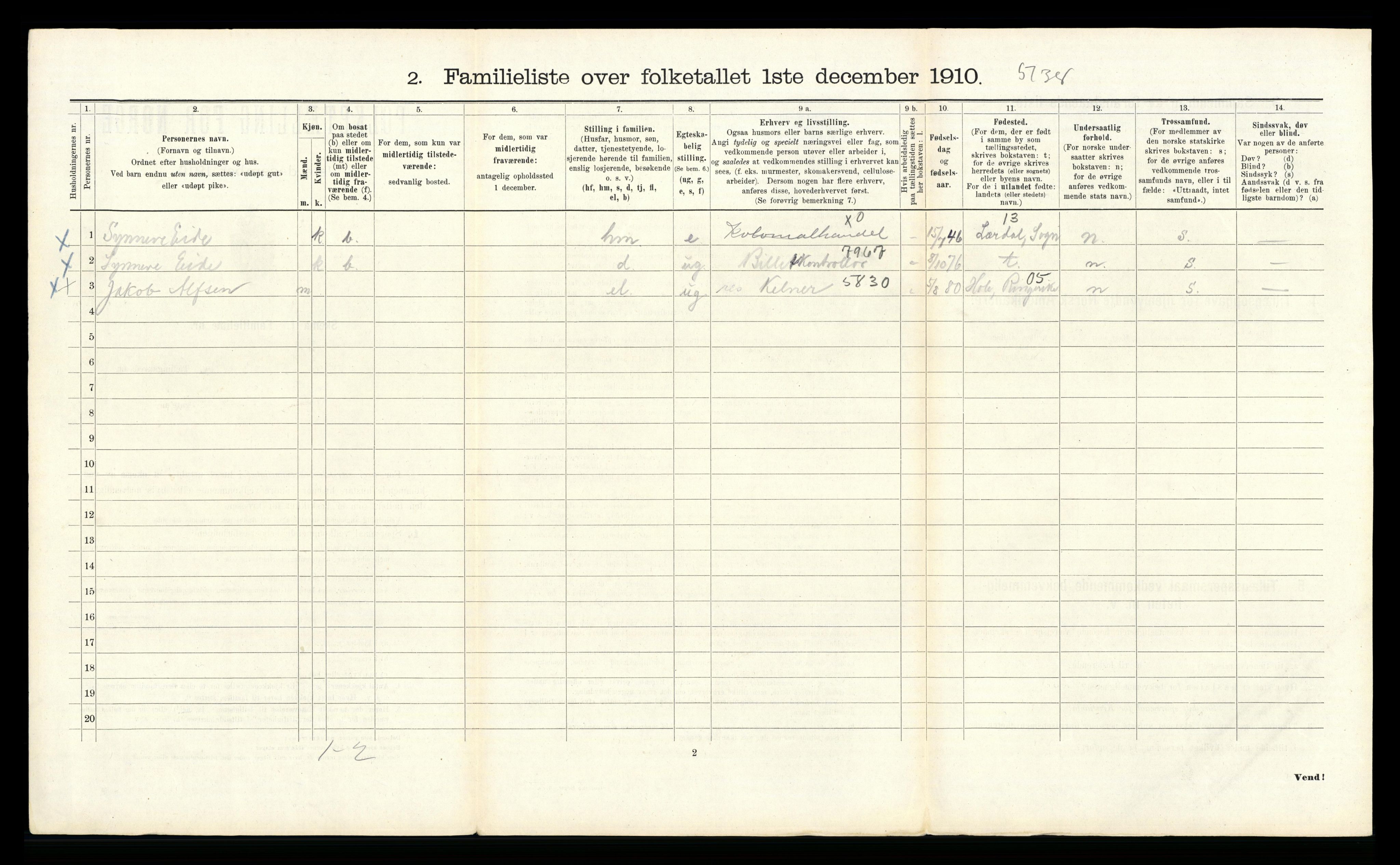 RA, 1910 census for Bergen, 1910, p. 31214