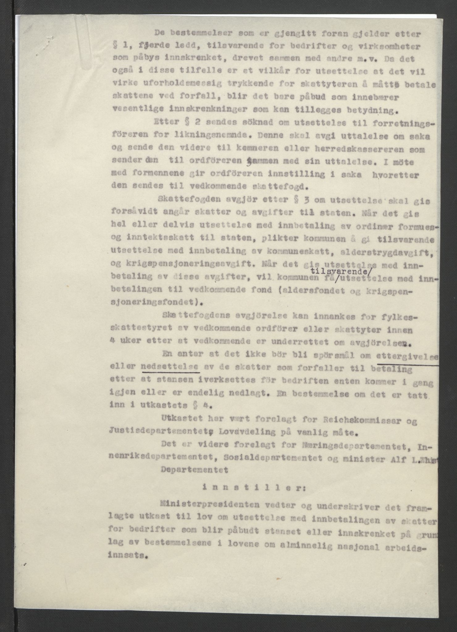 NS-administrasjonen 1940-1945 (Statsrådsekretariatet, de kommisariske statsråder mm), AV/RA-S-4279/D/Db/L0090: Foredrag til vedtak utenfor ministermøte, 1942-1945, p. 197