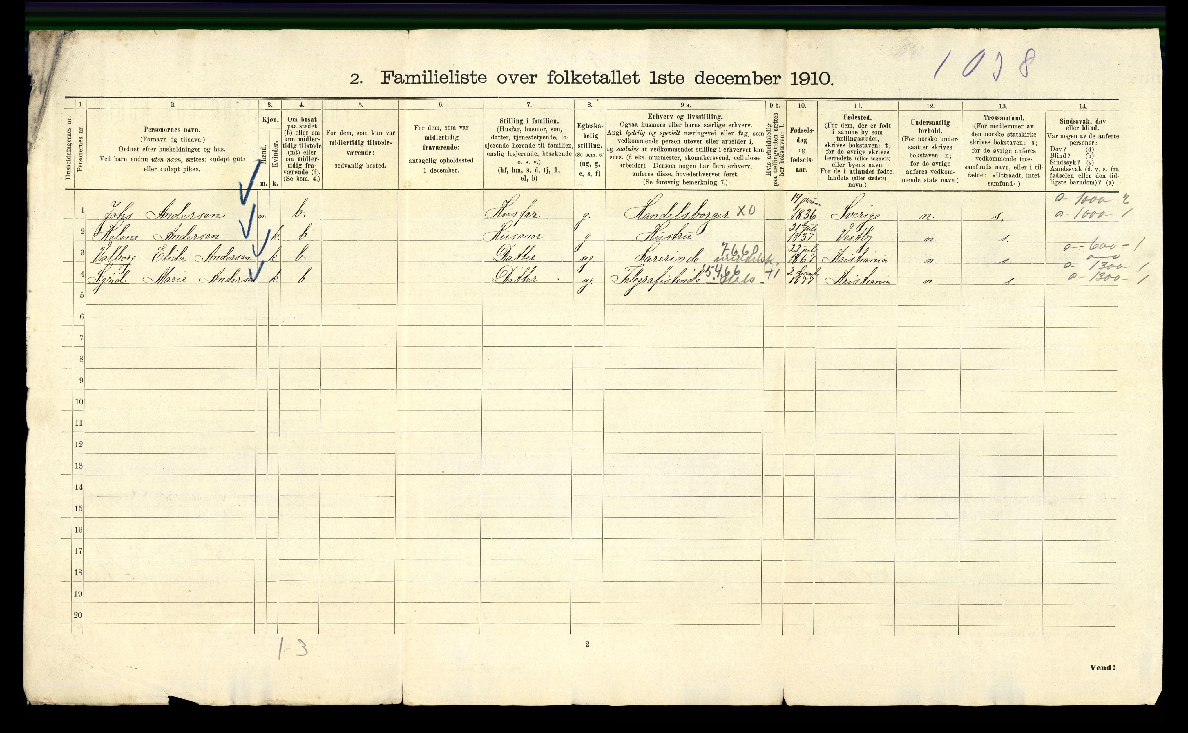 RA, 1910 census for Kristiania, 1910, p. 102900