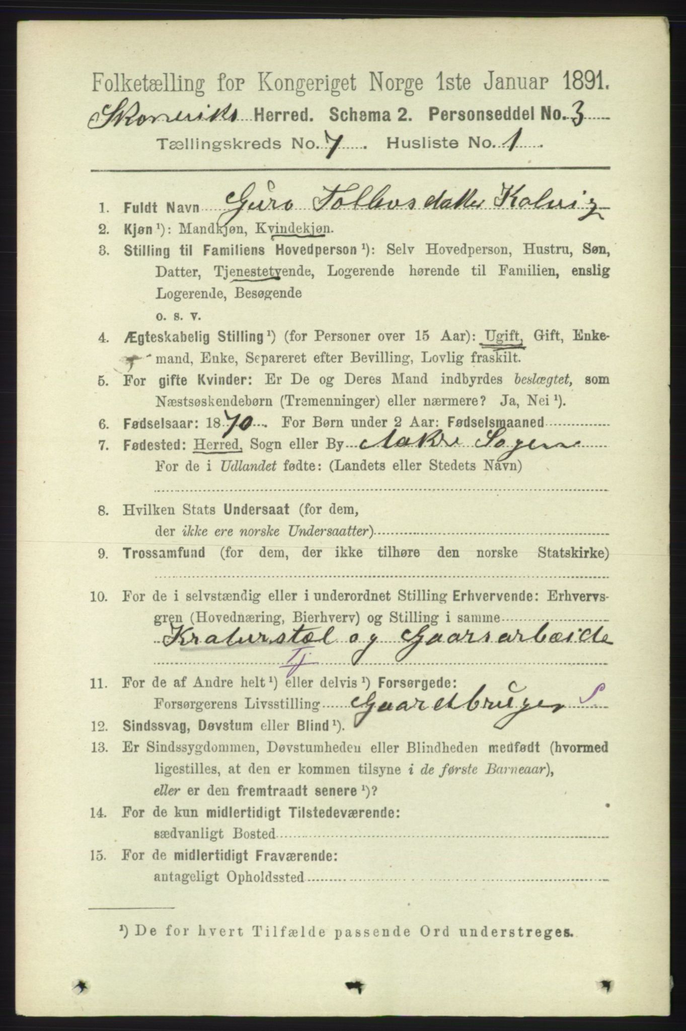 RA, 1891 census for 1212 Skånevik, 1891, p. 1887