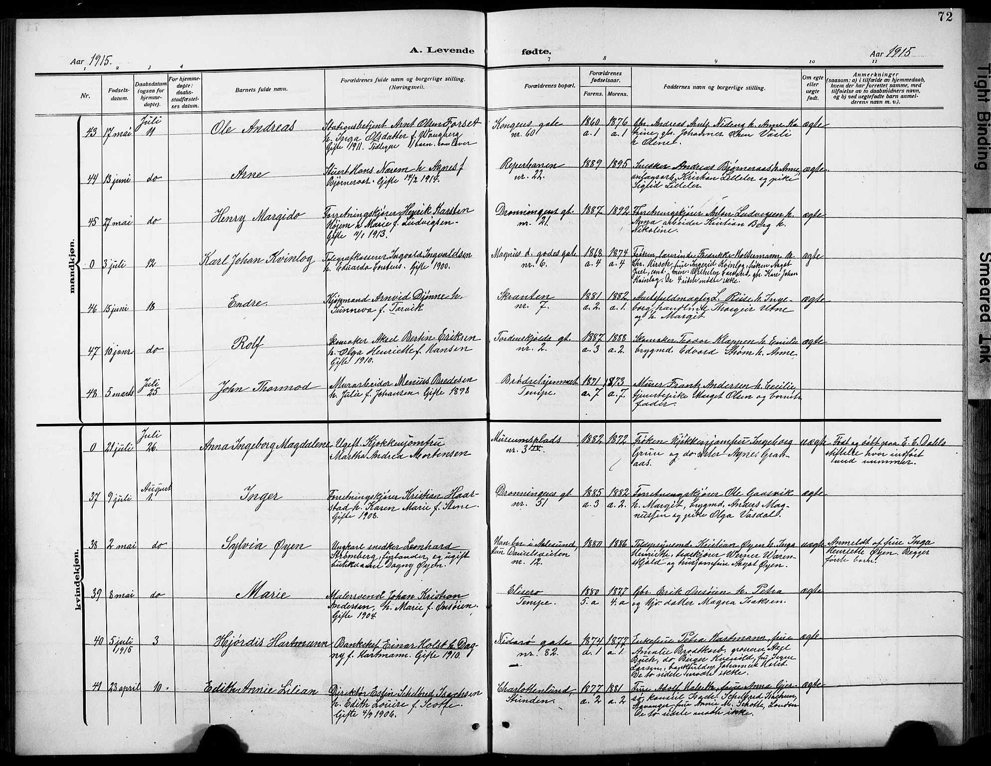 Ministerialprotokoller, klokkerbøker og fødselsregistre - Sør-Trøndelag, AV/SAT-A-1456/601/L0096: Parish register (copy) no. 601C14, 1911-1931, p. 72