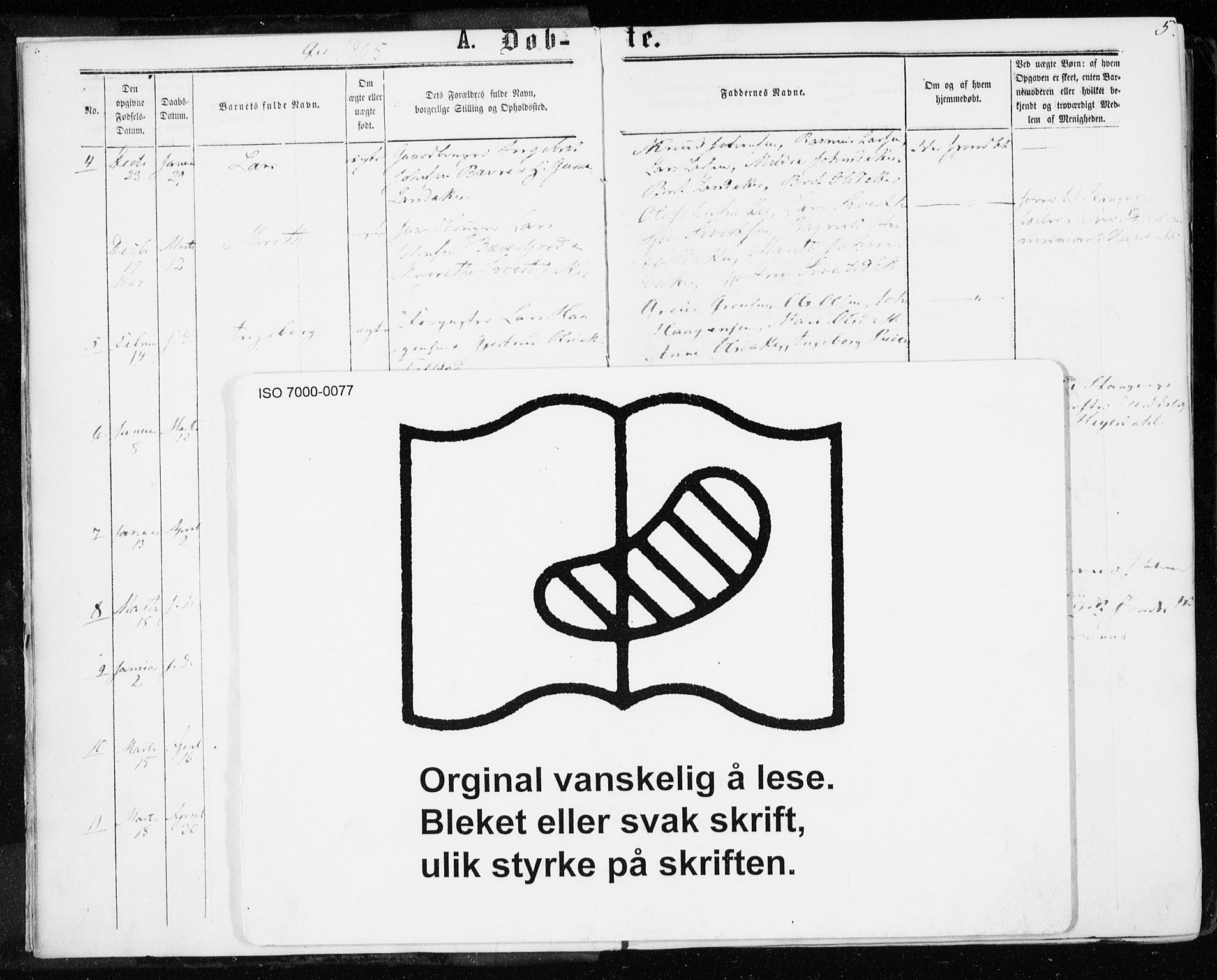 Ministerialprotokoller, klokkerbøker og fødselsregistre - Møre og Romsdal, SAT/A-1454/595/L1045: Parish register (official) no. 595A07, 1863-1873, p. 5
