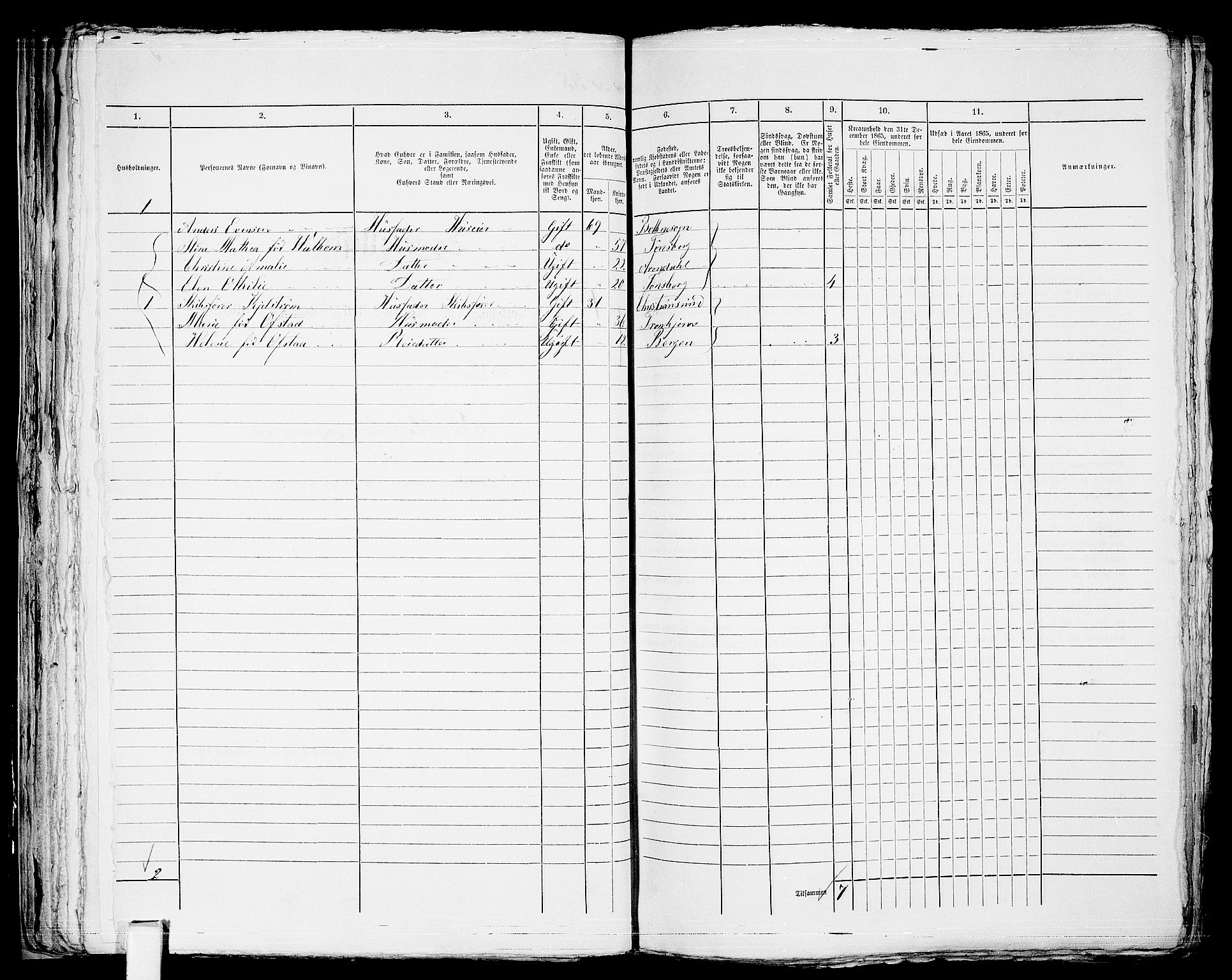 RA, 1865 census for Tønsberg, 1865, p. 90