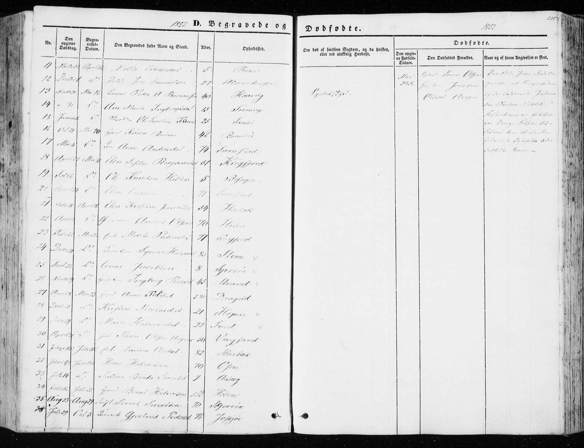 Ministerialprotokoller, klokkerbøker og fødselsregistre - Sør-Trøndelag, AV/SAT-A-1456/657/L0704: Parish register (official) no. 657A05, 1846-1857, p. 235