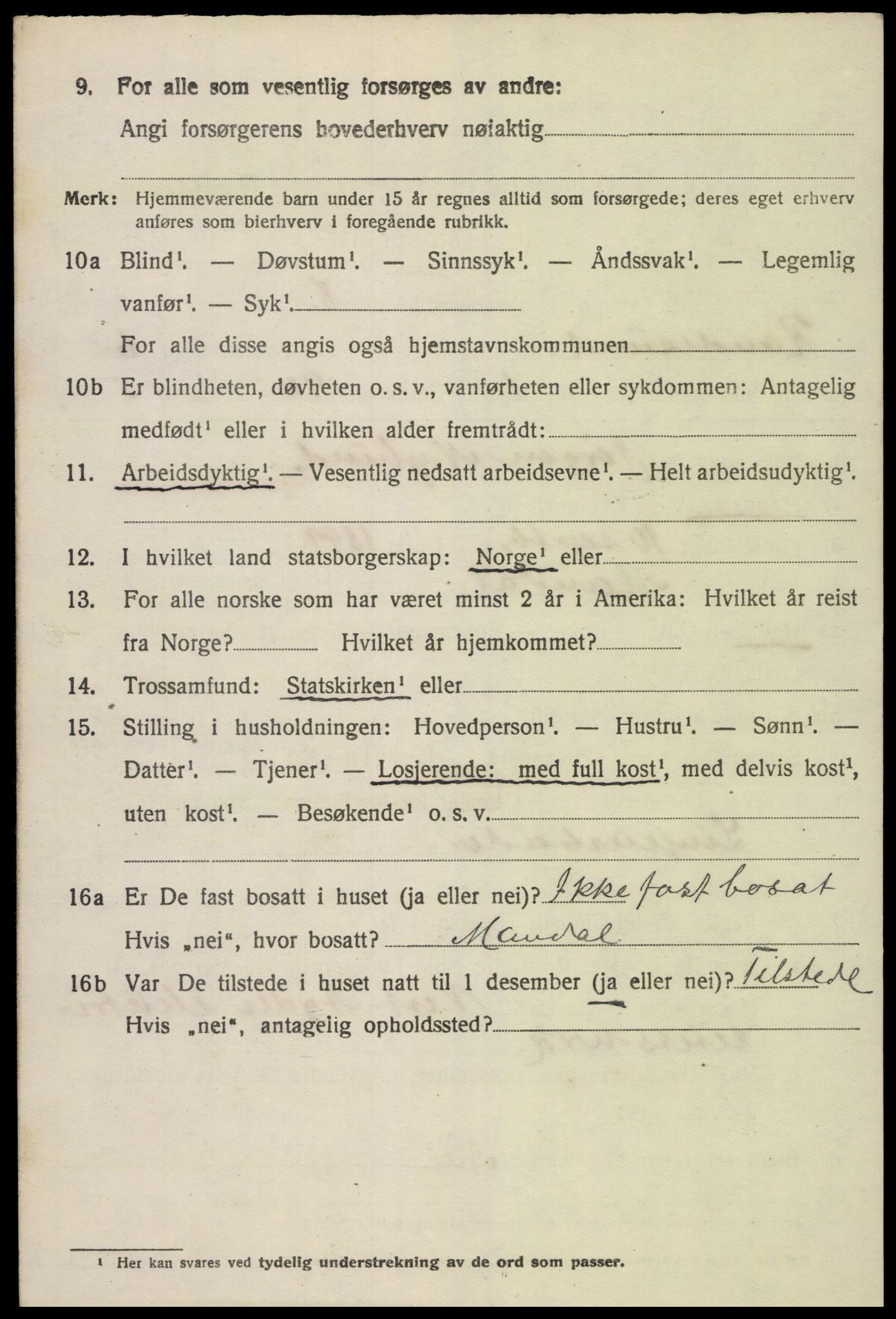 SAK, 1920 census for Randesund, 1920, p. 2761