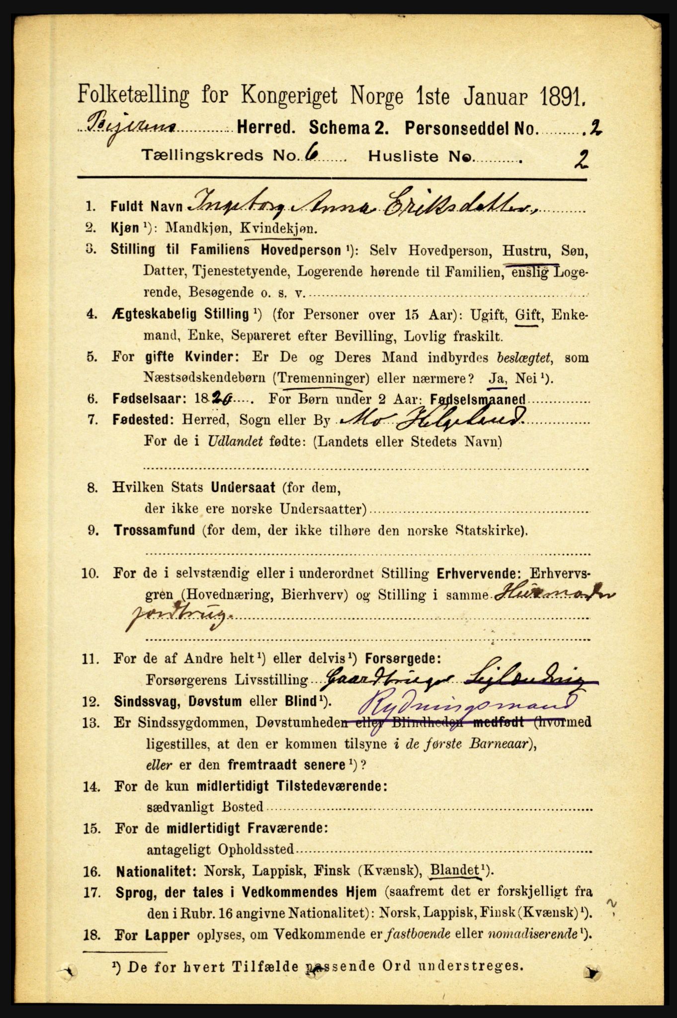 RA, 1891 census for 1839 Beiarn, 1891, p. 1889