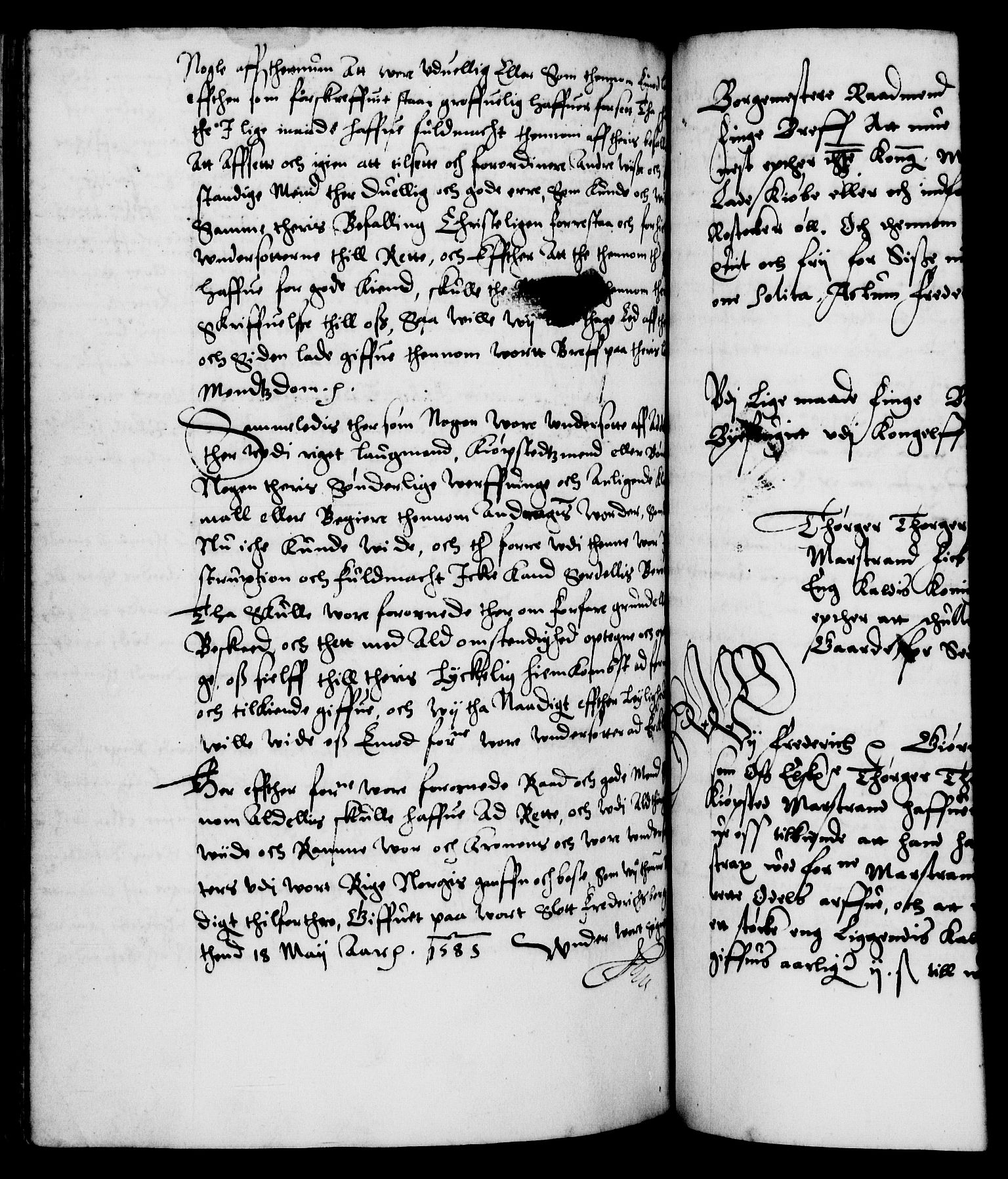 Danske Kanselli 1572-1799, RA/EA-3023/F/Fc/Fca/Fcaa/L0001: Norske registre (mikrofilm), 1572-1588, p. 500b