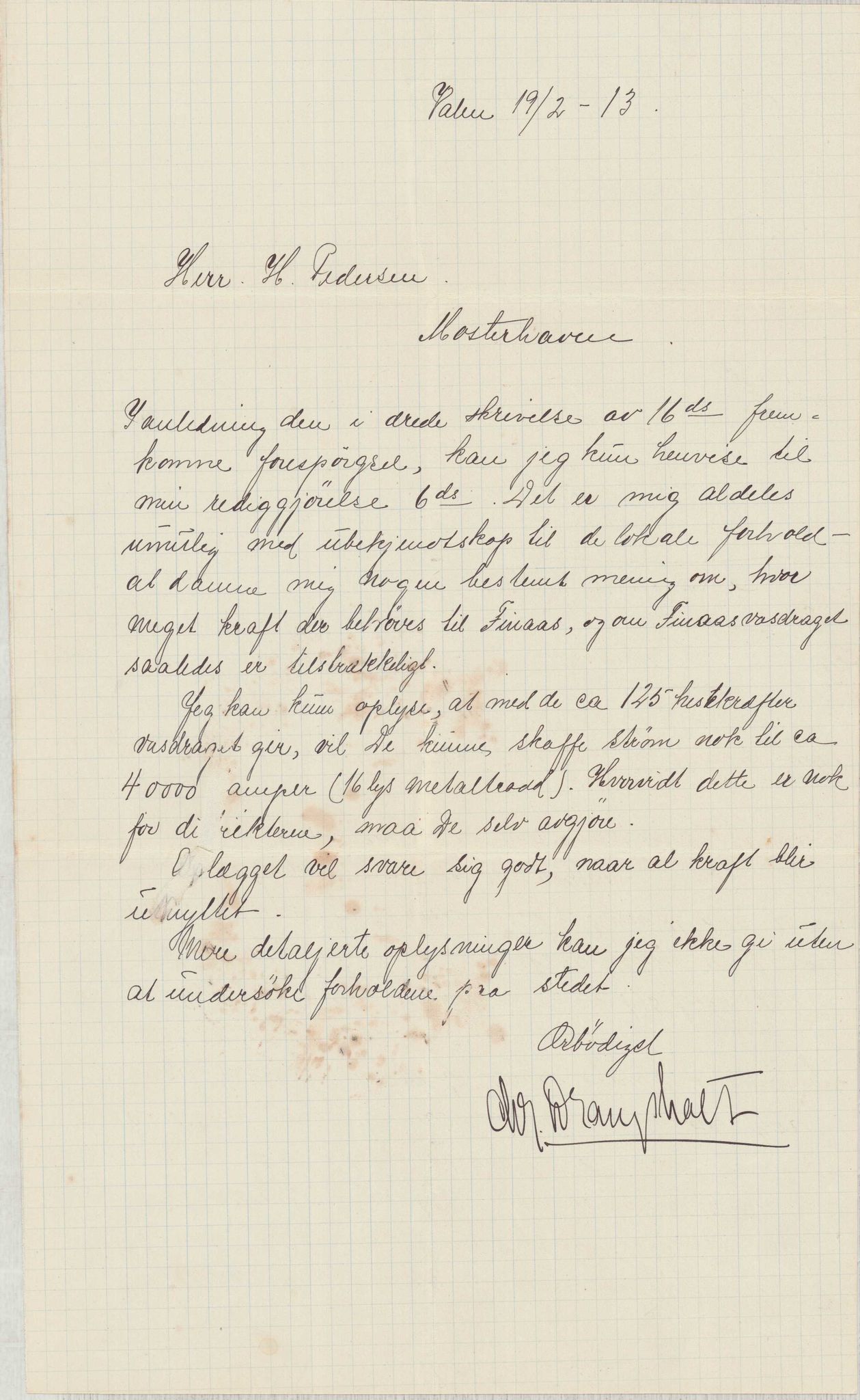 Finnaas kommune. Formannskapet, IKAH/1218a-021/D/Da/L0001/0012: Korrespondanse / saker / Kronologisk ordna korrespondanse , 1913, p. 45