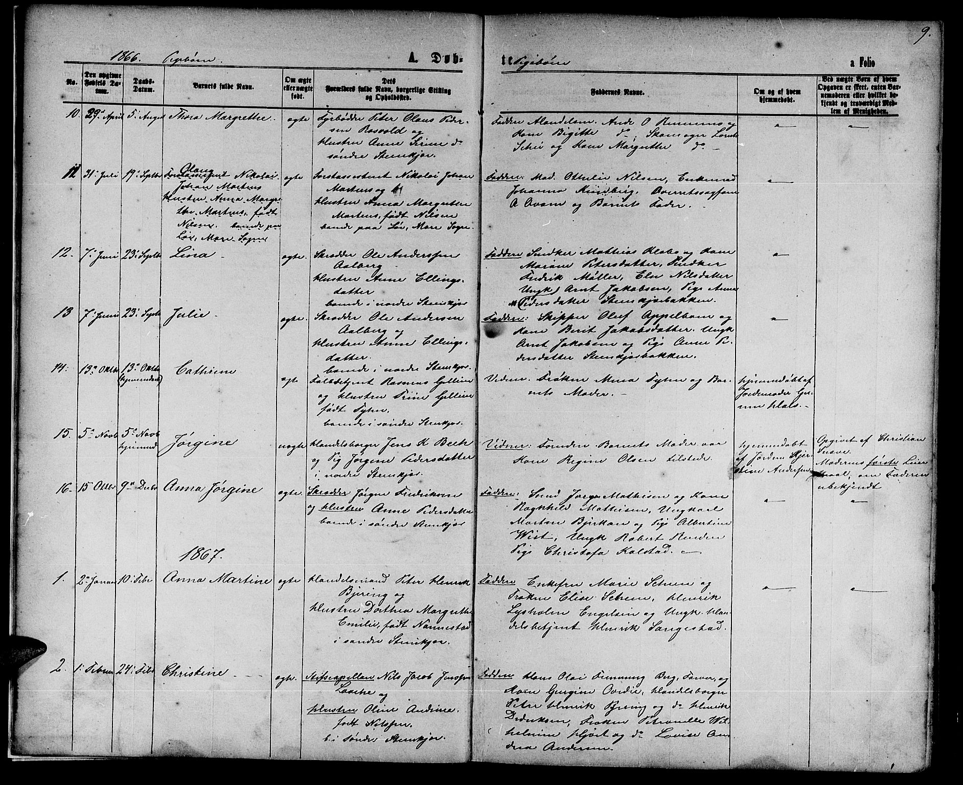 Ministerialprotokoller, klokkerbøker og fødselsregistre - Nord-Trøndelag, SAT/A-1458/739/L0373: Parish register (copy) no. 739C01, 1865-1882, p. 9
