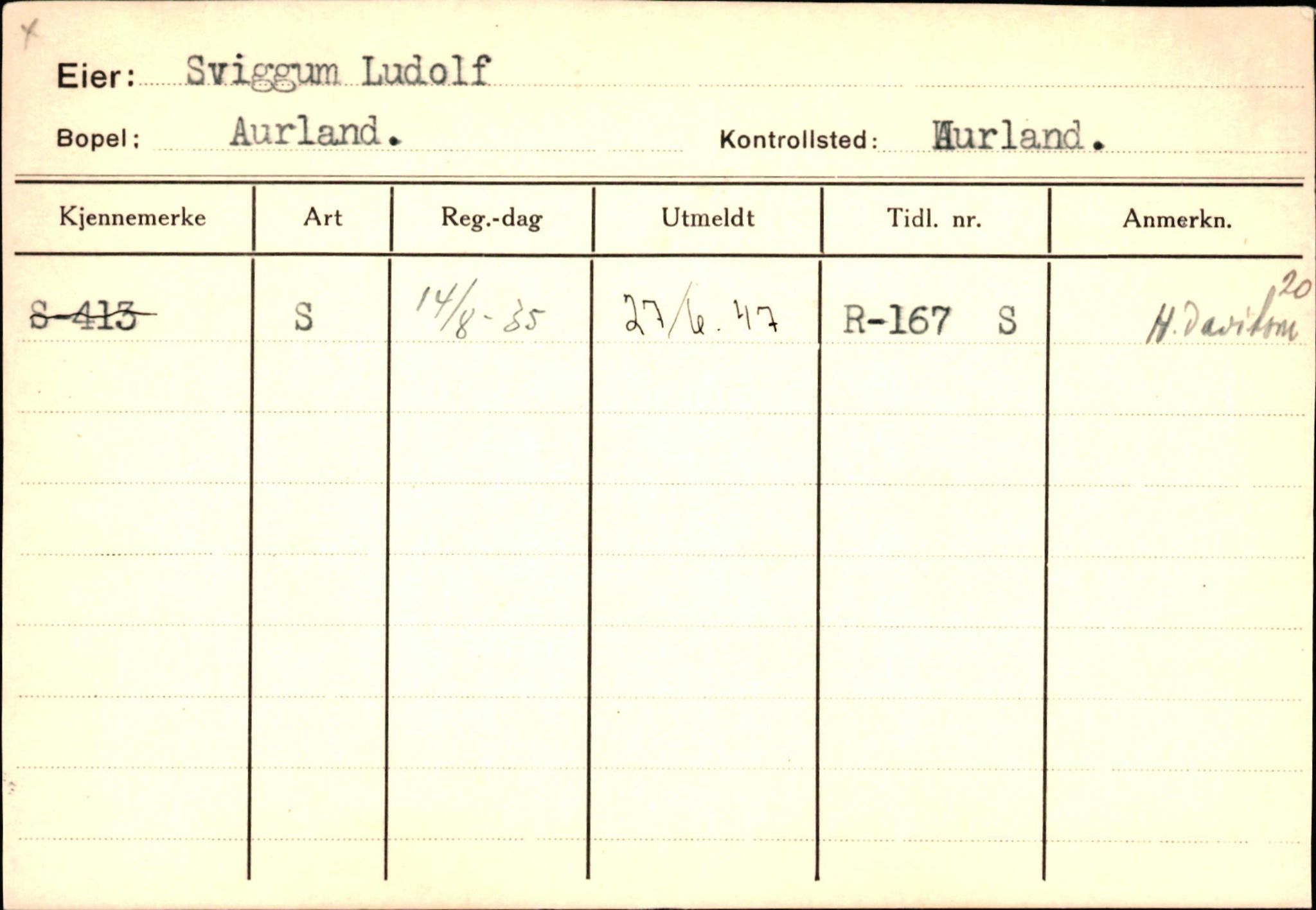 Statens vegvesen, Sogn og Fjordane vegkontor, AV/SAB-A-5301/4/F/L0125: Eigarregister Sogndal V-Å. Aurland A-Å. Fjaler A-N, 1945-1975, p. 1093