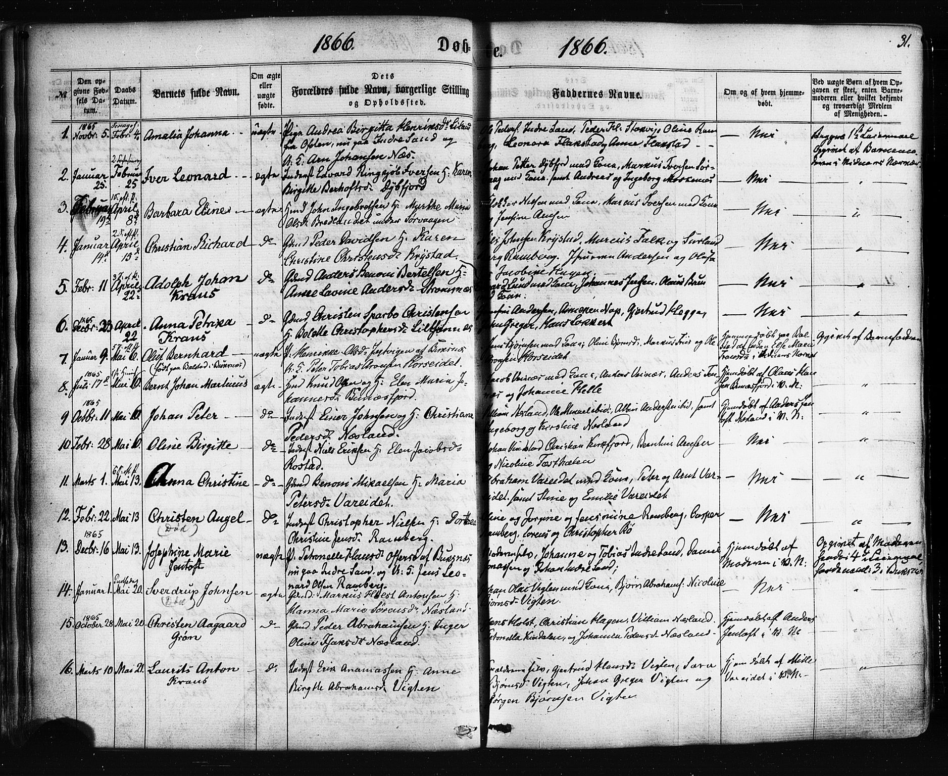 Ministerialprotokoller, klokkerbøker og fødselsregistre - Nordland, SAT/A-1459/885/L1203: Parish register (official) no. 885A04, 1859-1877, p. 31