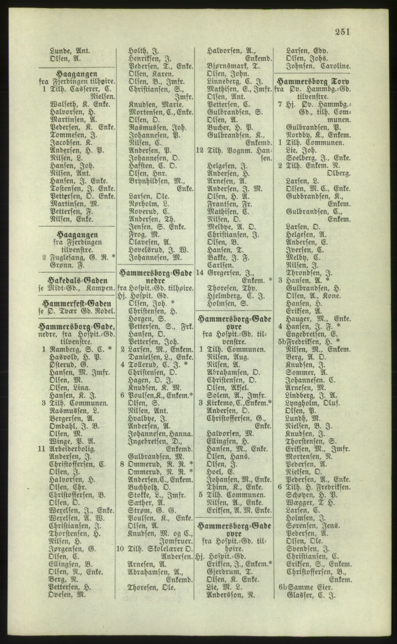 Kristiania/Oslo adressebok, PUBL/-, 1881, p. 251