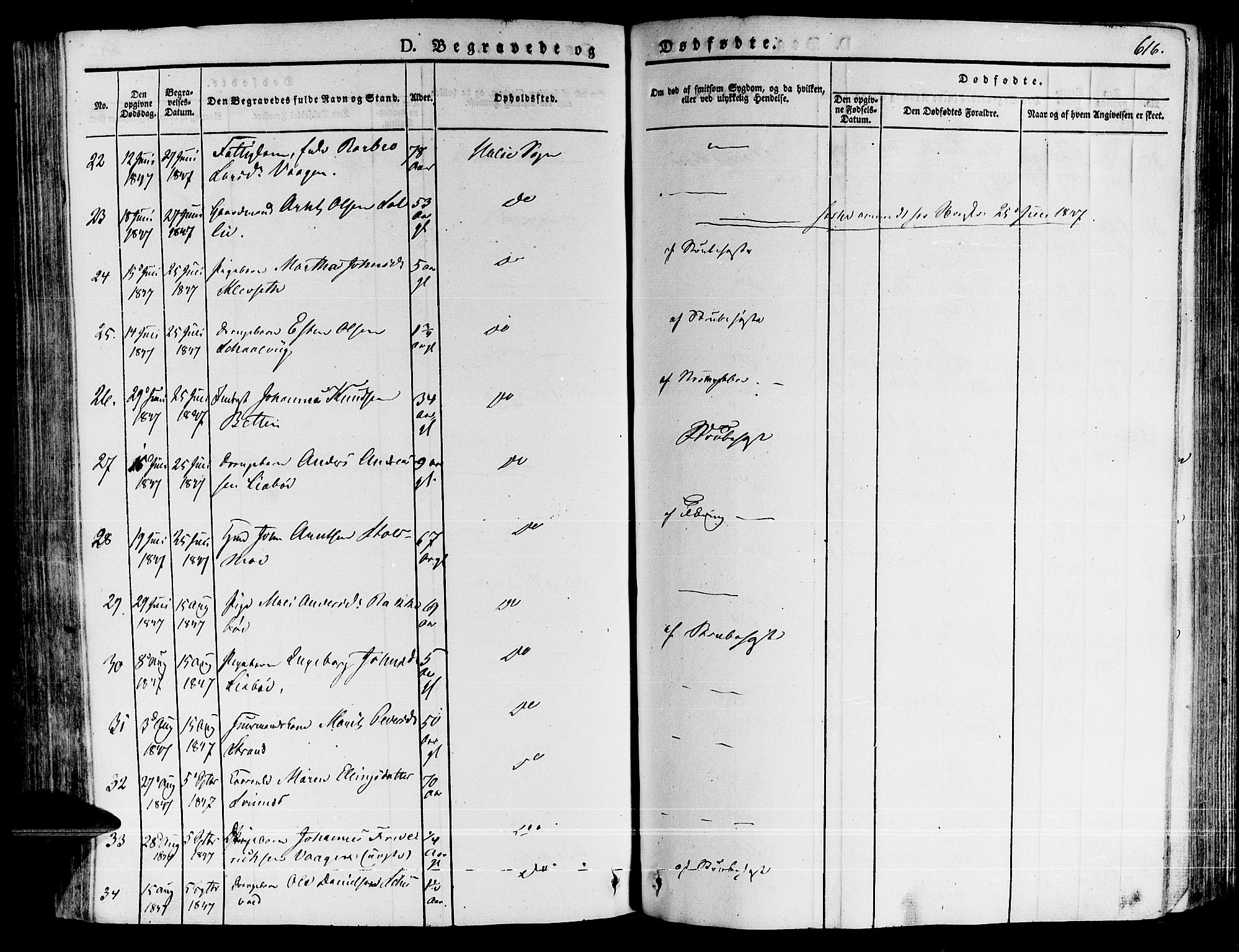 Ministerialprotokoller, klokkerbøker og fødselsregistre - Møre og Romsdal, SAT/A-1454/592/L1025: Parish register (official) no. 592A03 /2, 1831-1849, p. 616